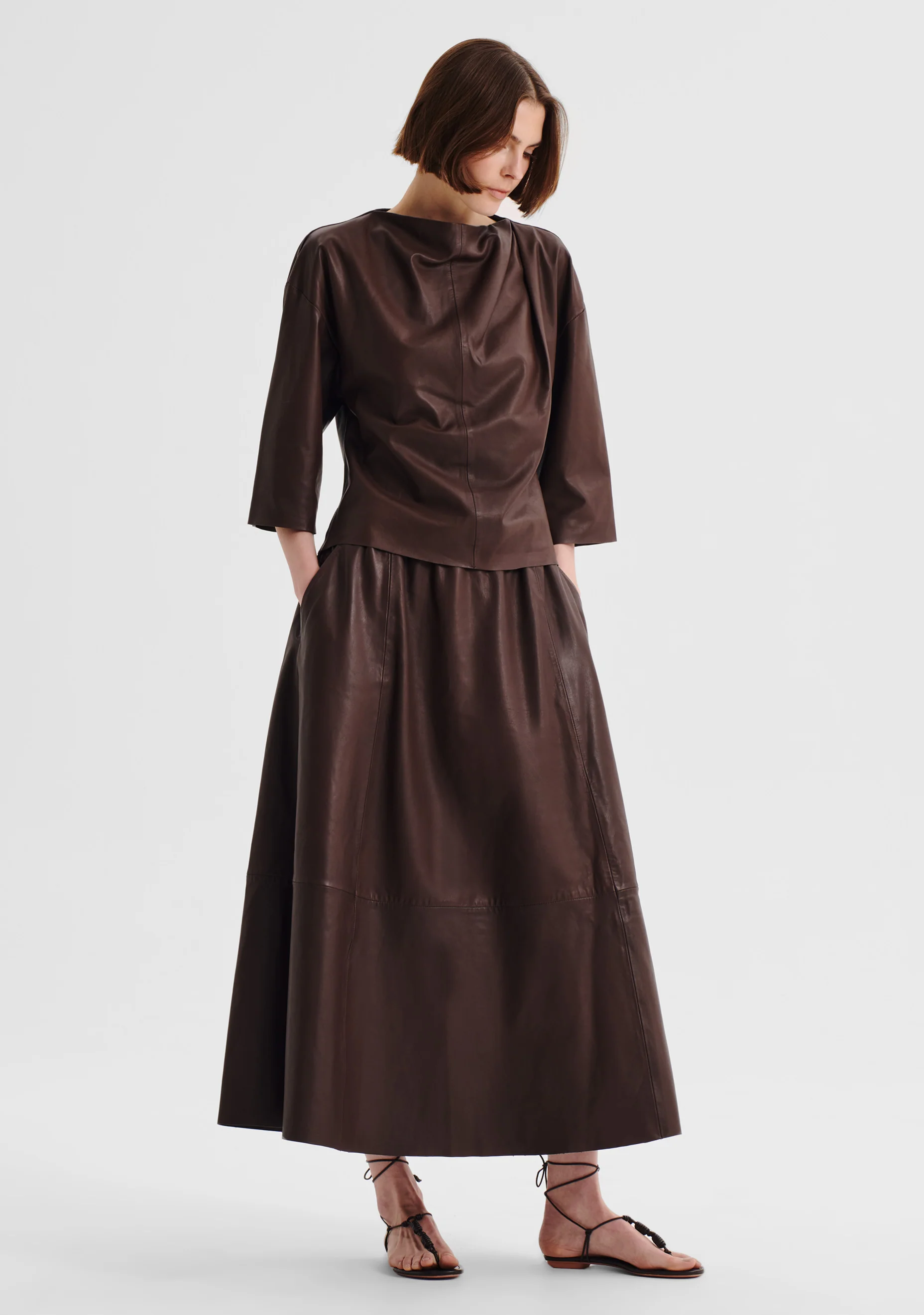 Addison Leather Top_Chocolate - Image 3