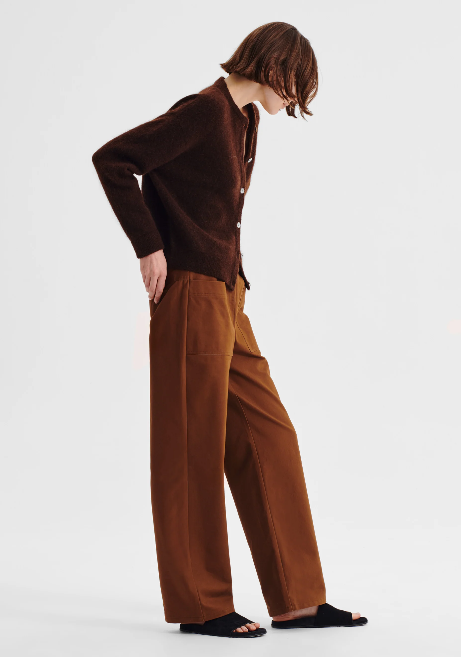 Albi Knit Cardigan_Chocolate - Image 3