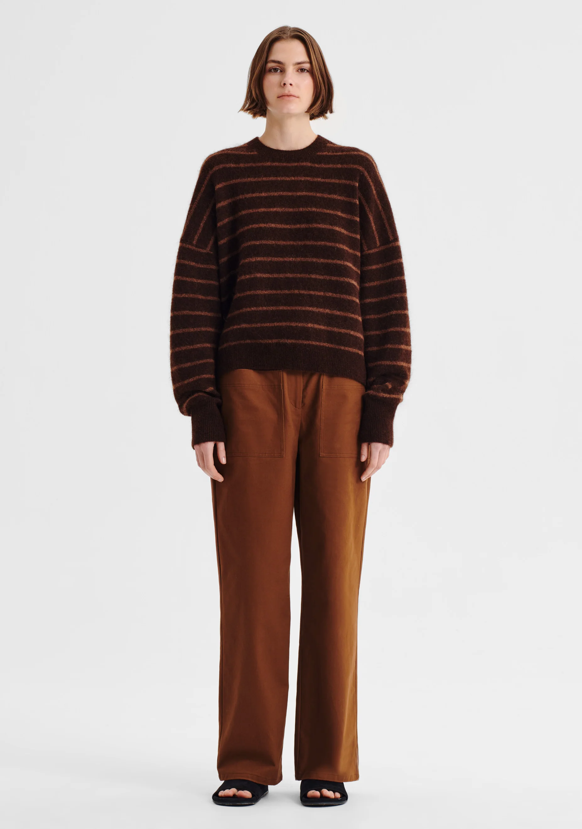 Albi Knit Pullover_Toffee Stripe - Image 2