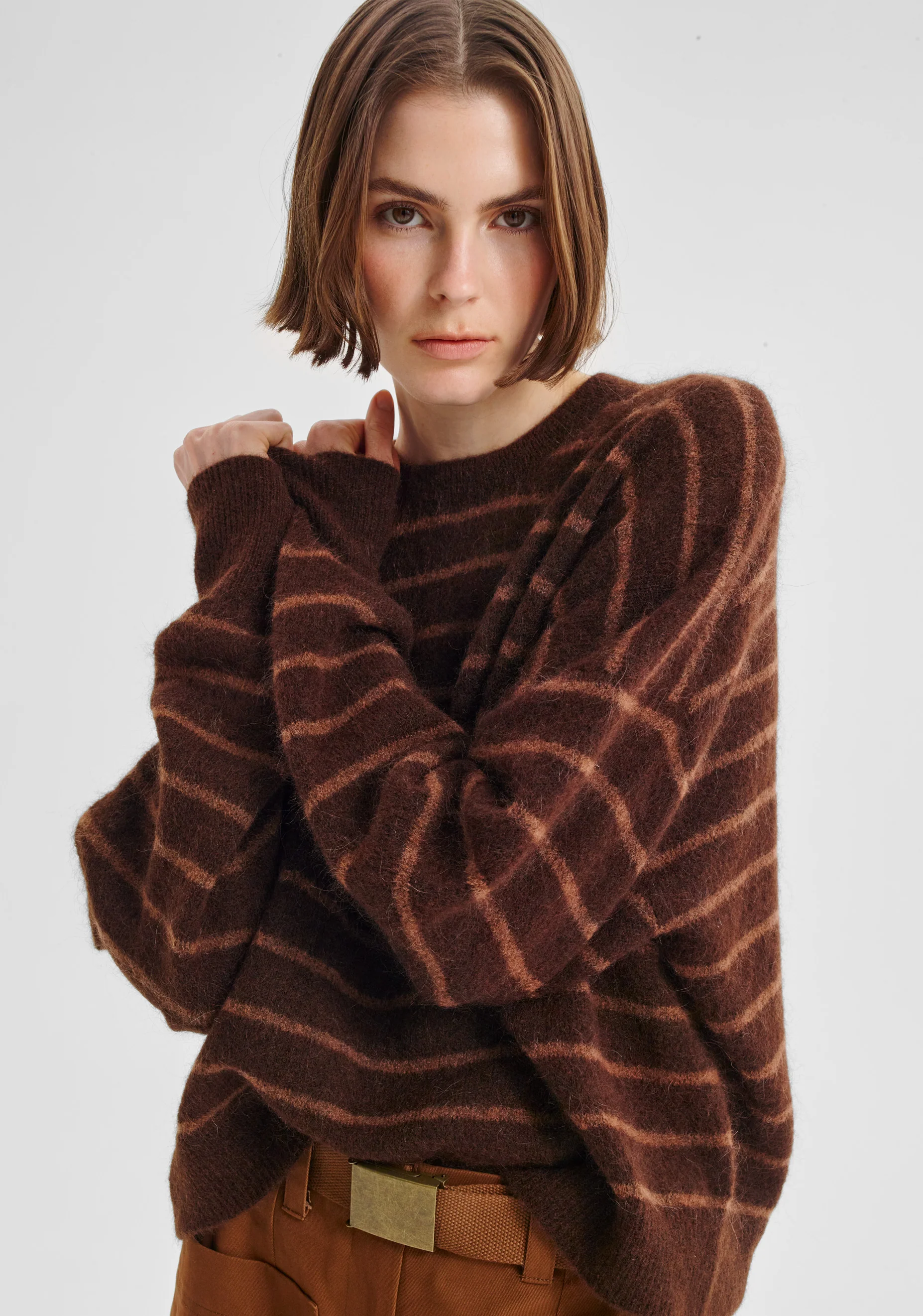Albi Knit Pullover_Toffee Stripe - Image 6