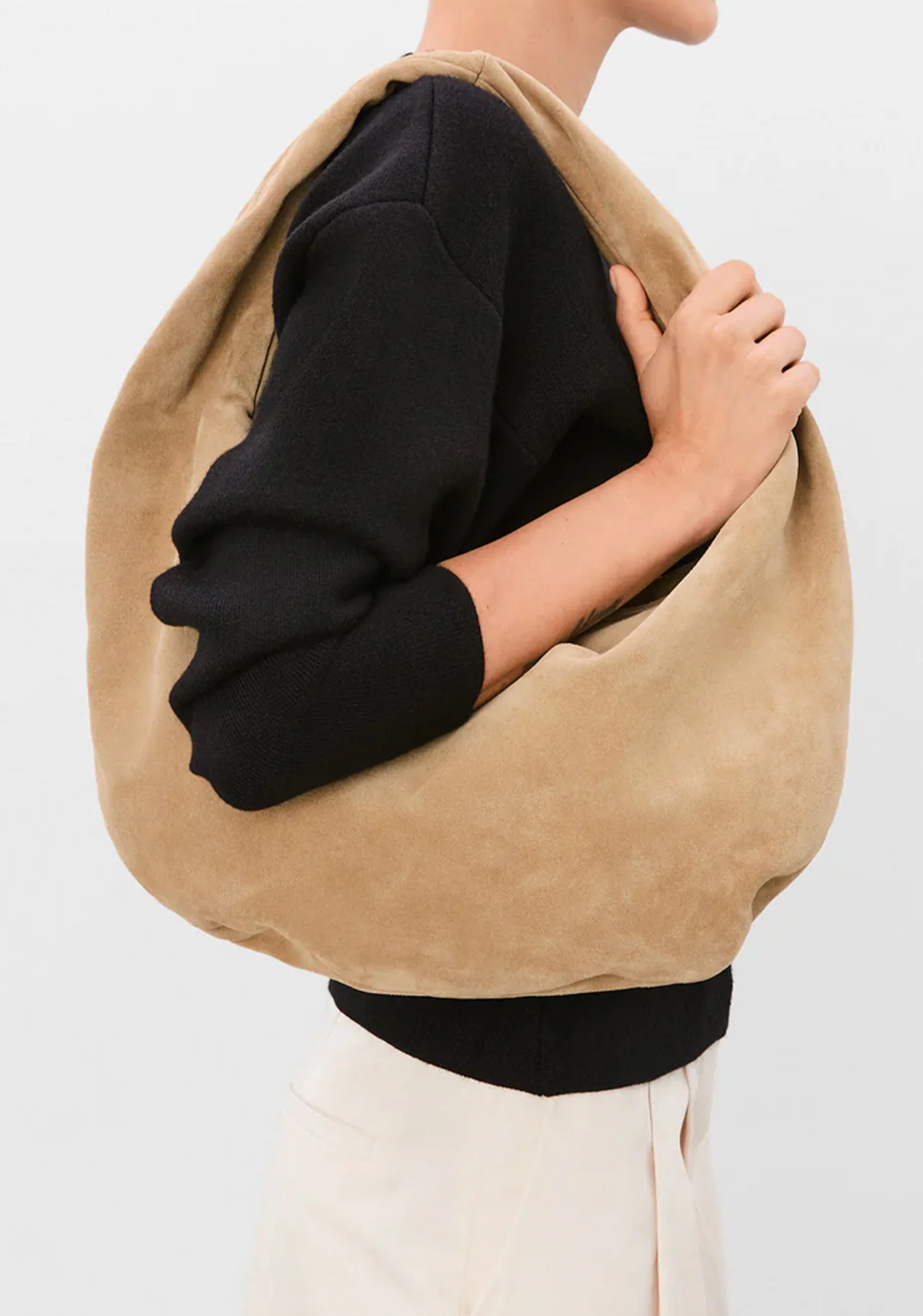 Alva Suede Shoulder Bag_Sand - Image 5