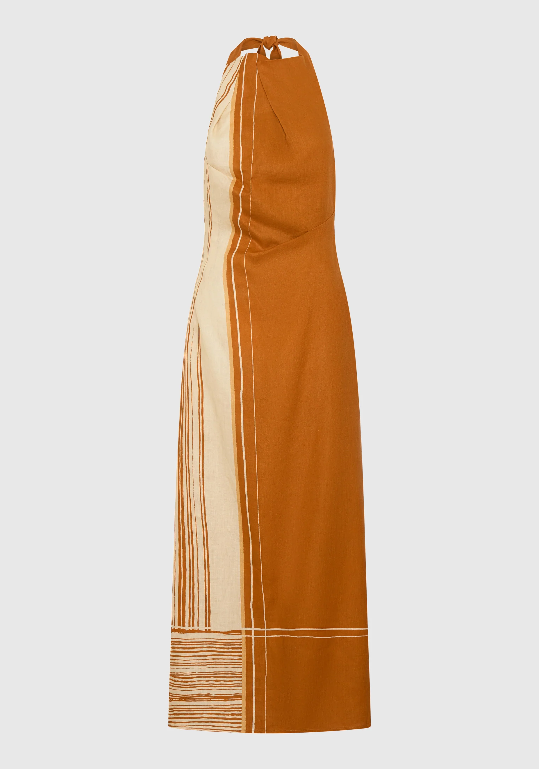 Aries Linen Halter Dress_Spice - Image 5
