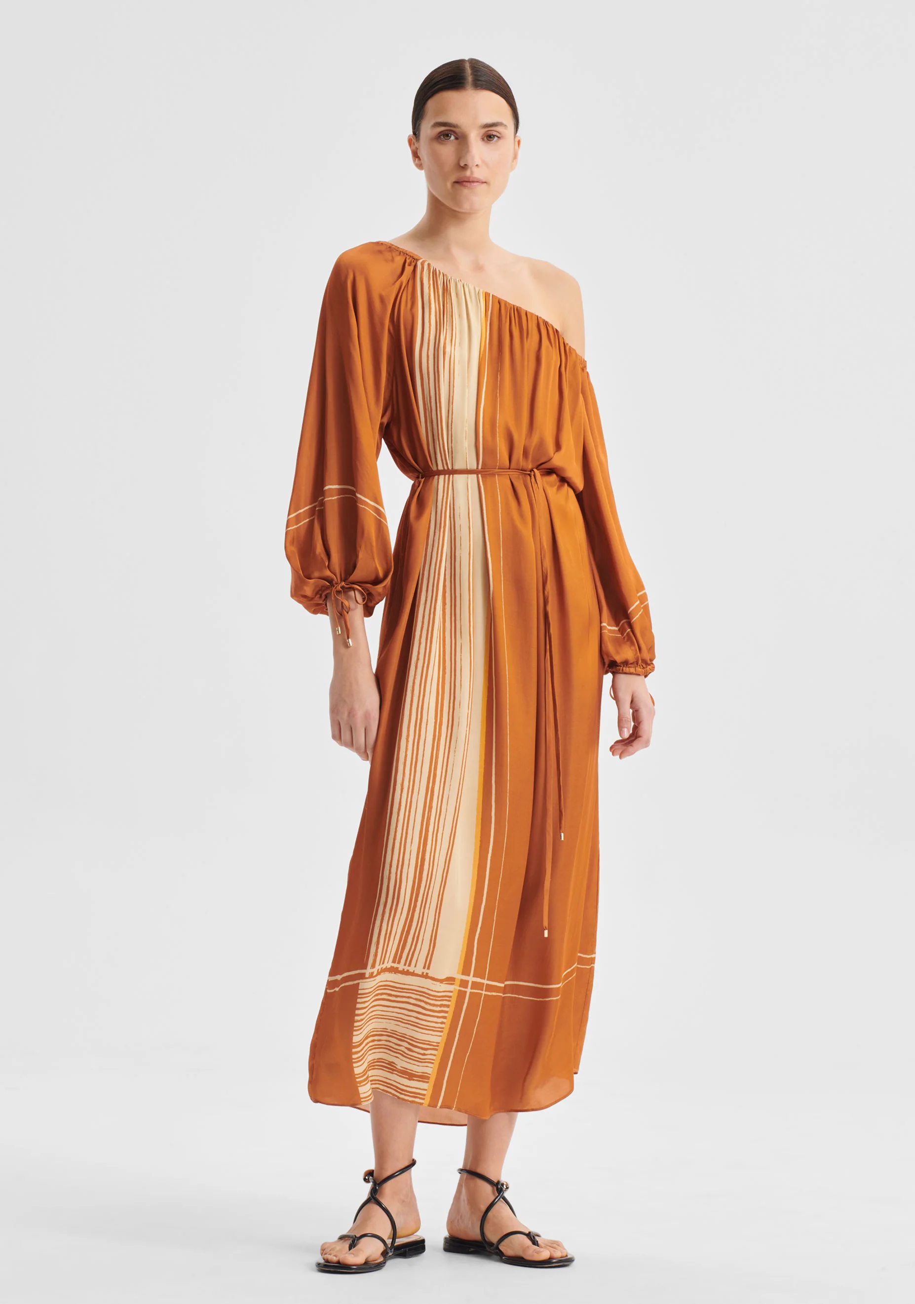 Aries One Shoulder Dress_Spice - Image 3