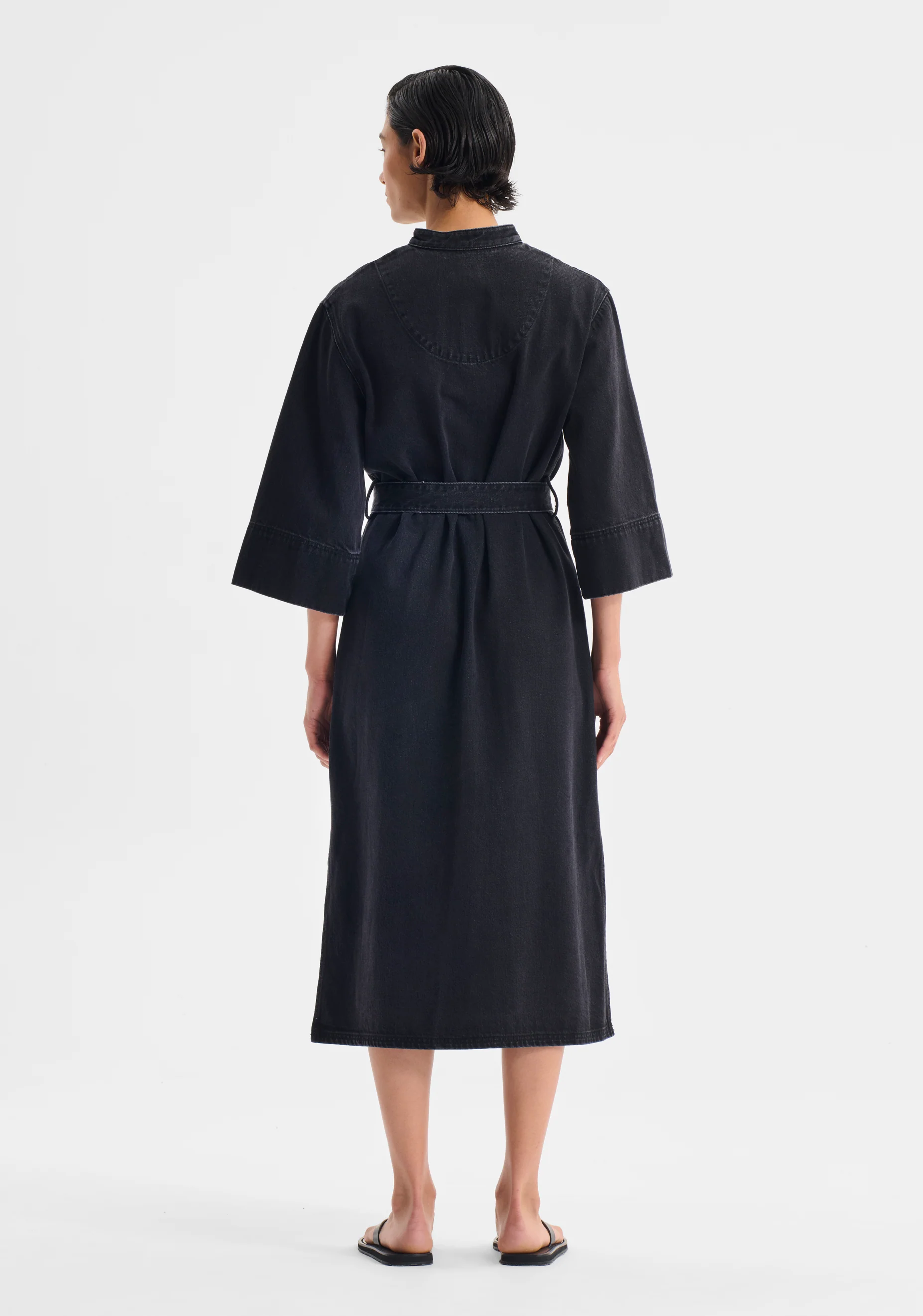 Arley Denim Shirt Dress_Black - Image 4