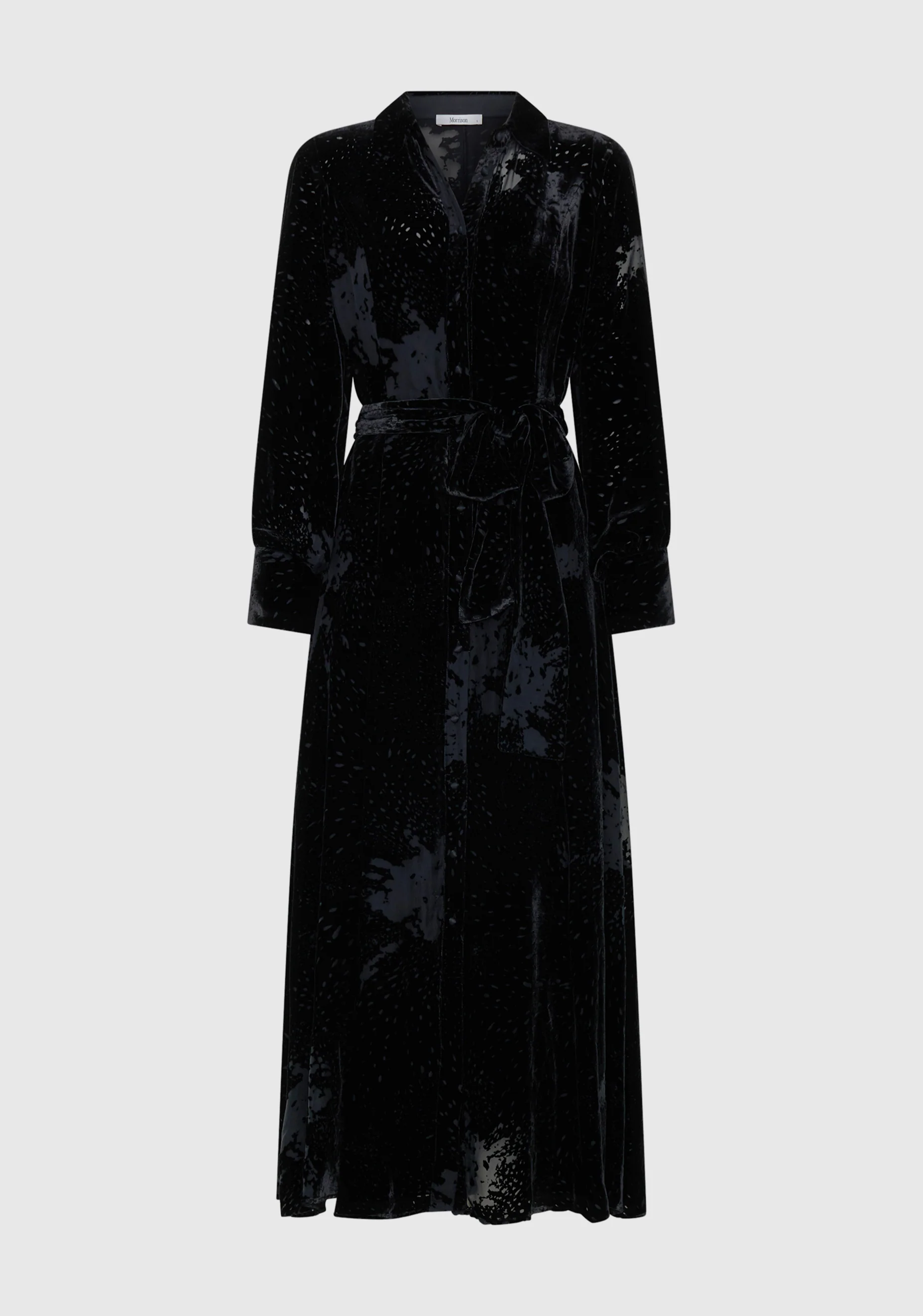 Aurora Velvet Shirt Dress_Black - Image 7