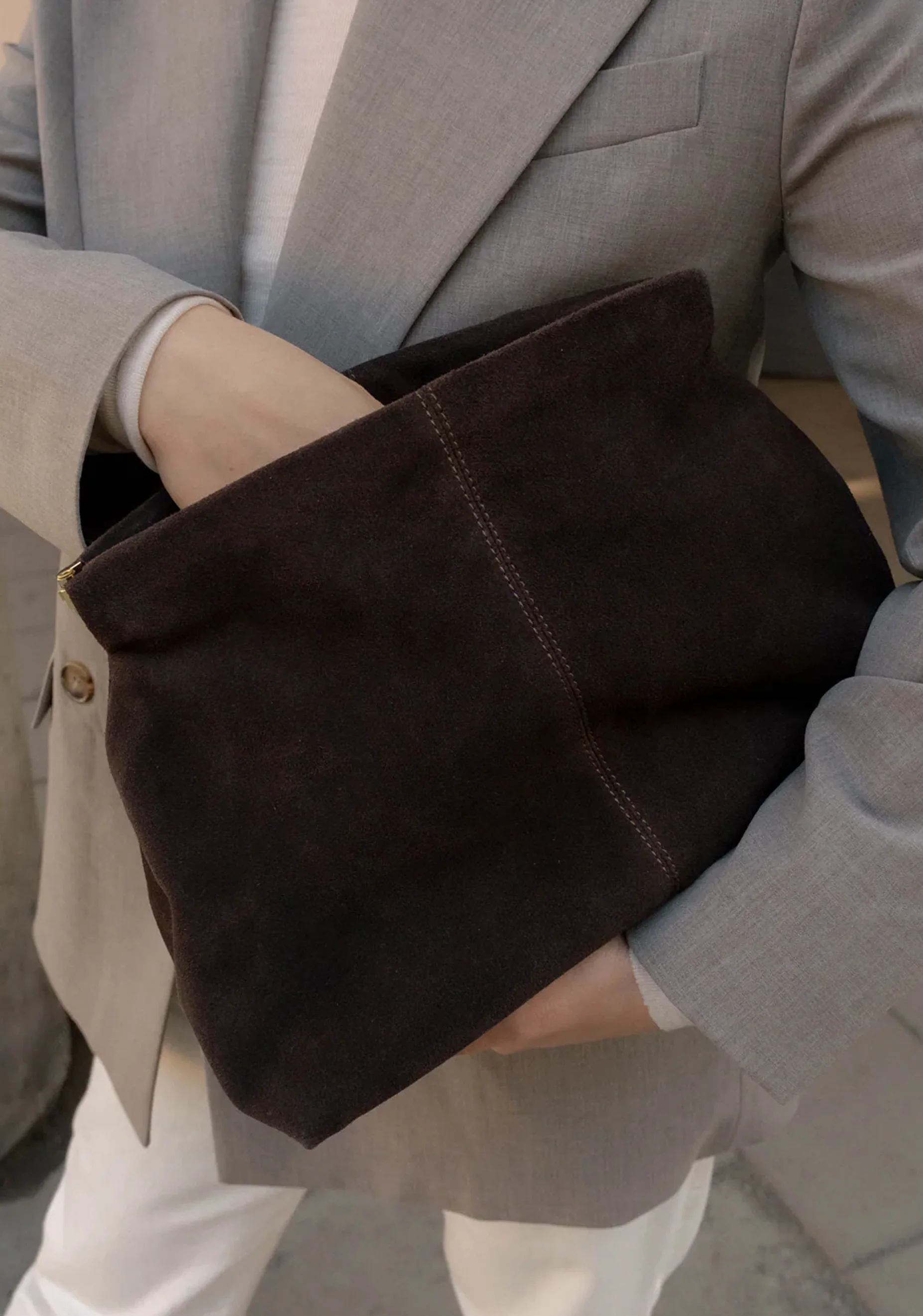 Clay Suede Clutch_Chocolate - Image 5