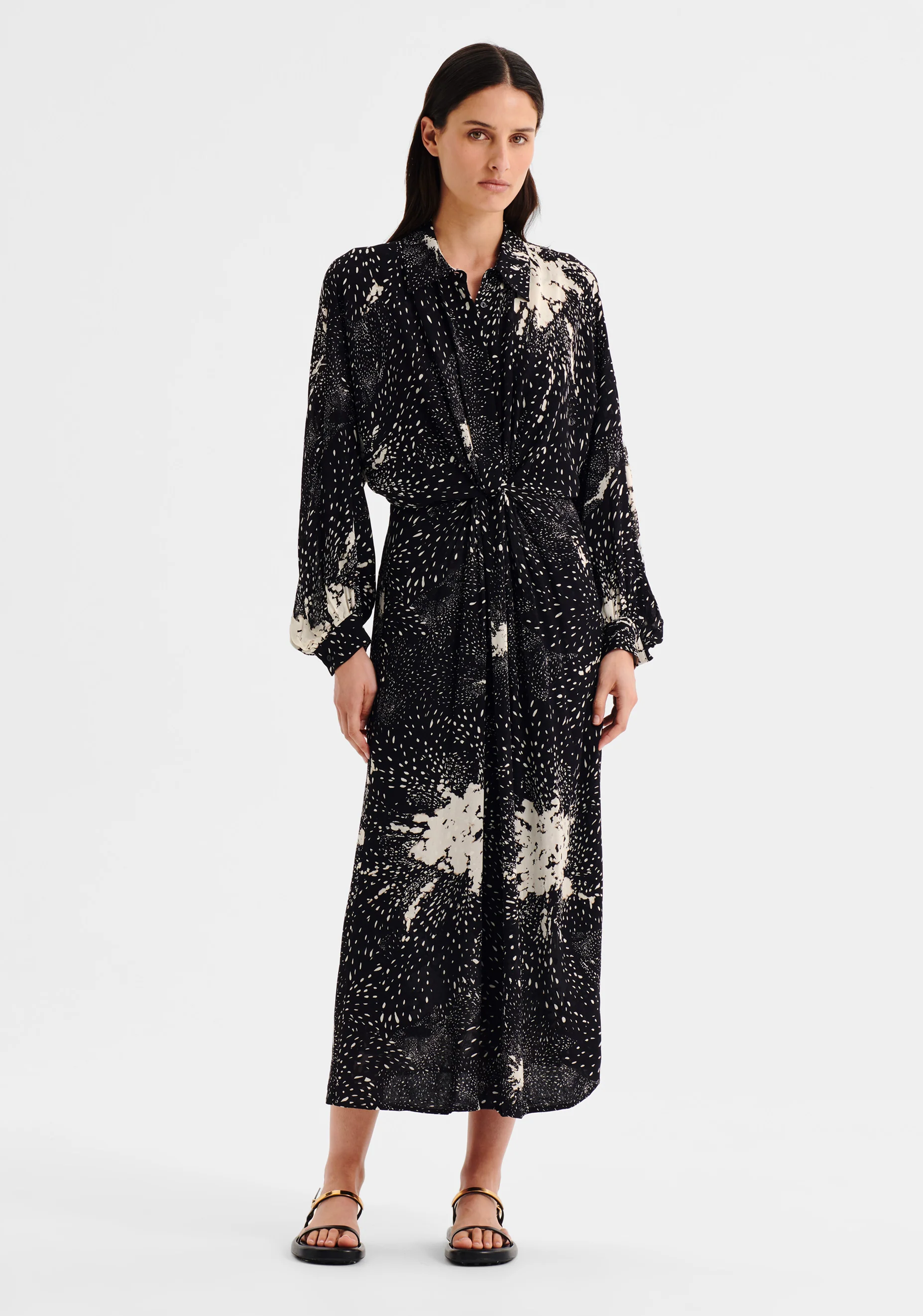 Florian Shirt Dress_Black Print