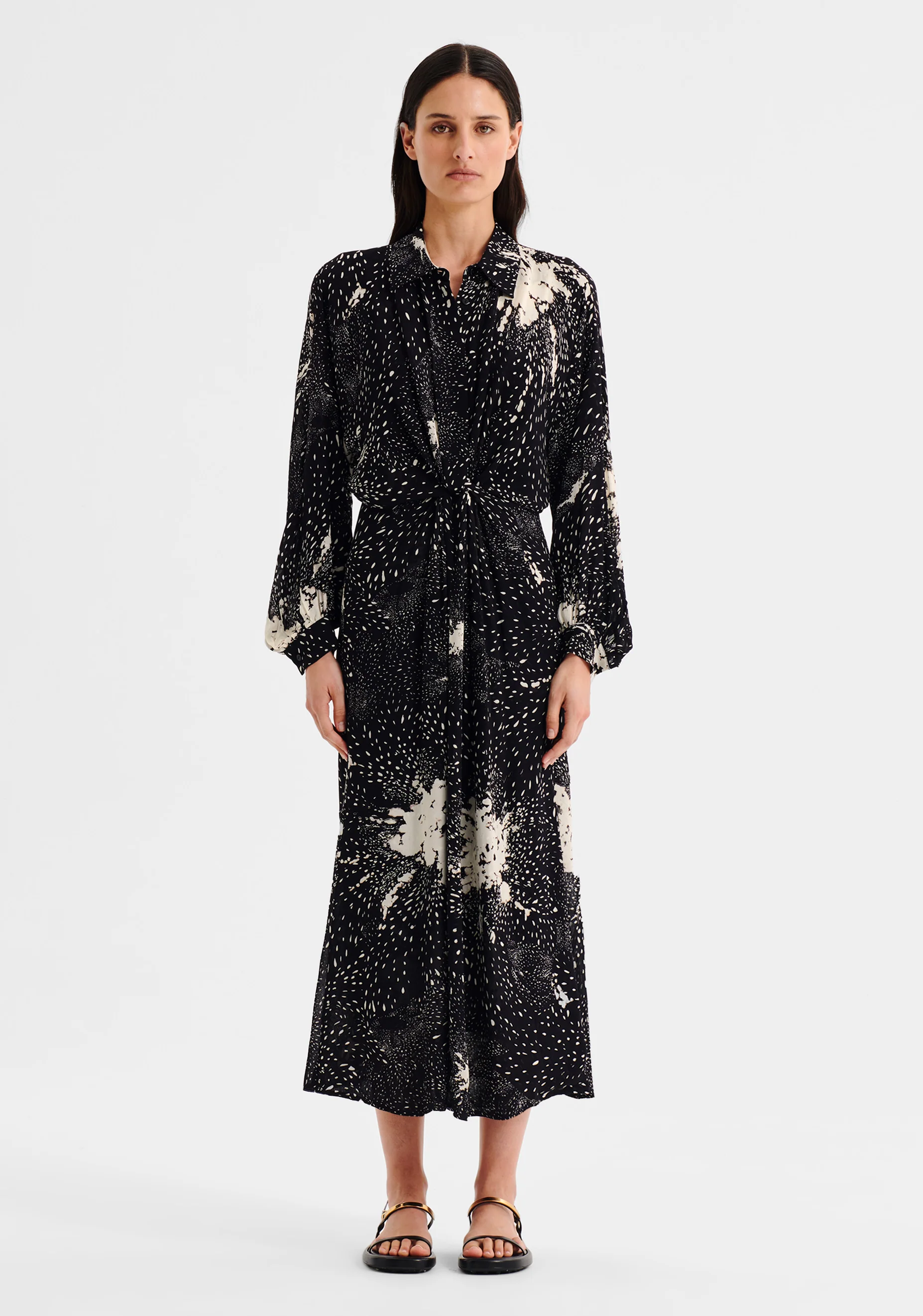 Florian Shirt Dress_Black Print - Image 2