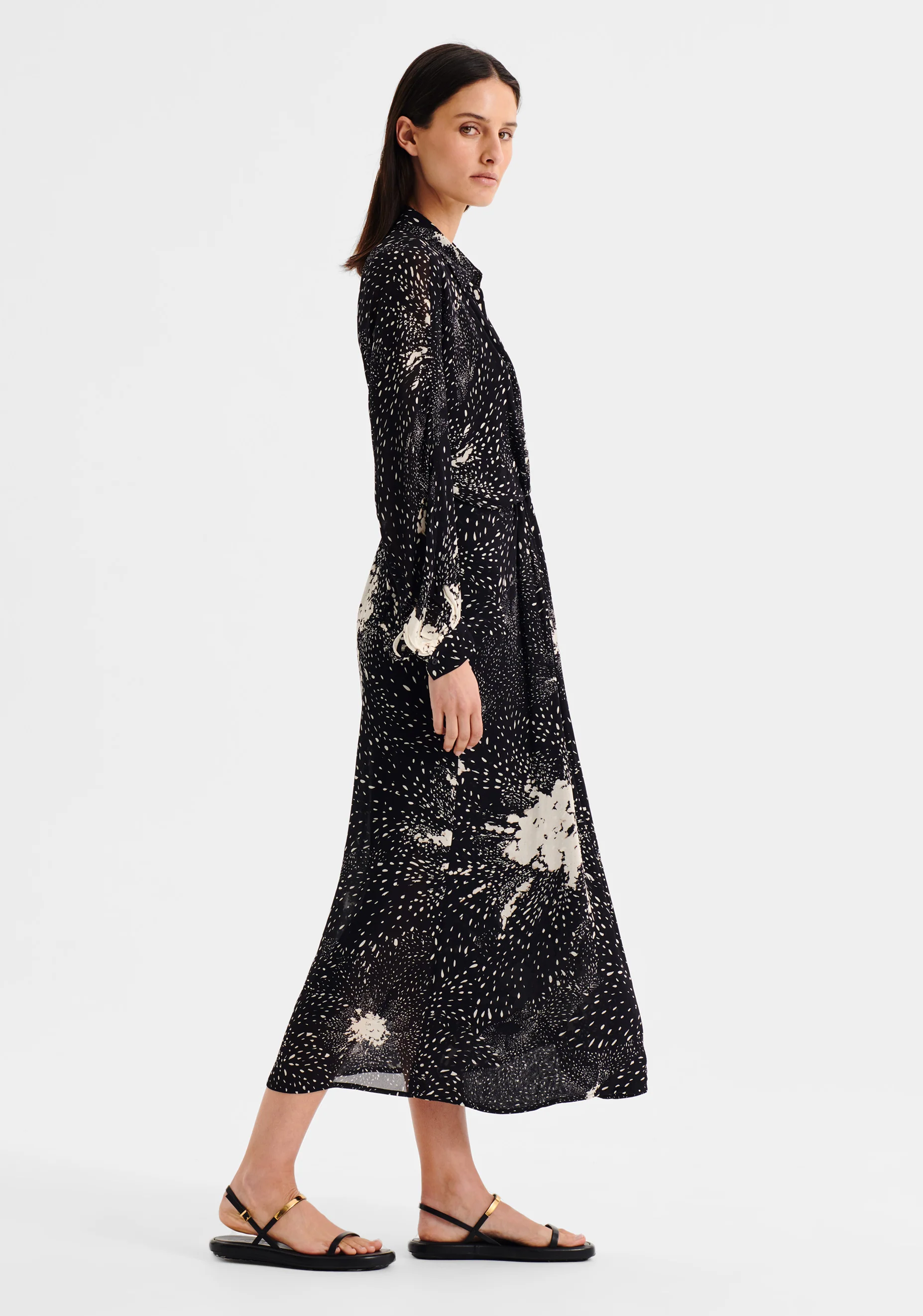 Florian Shirt Dress_Black Print - Image 3