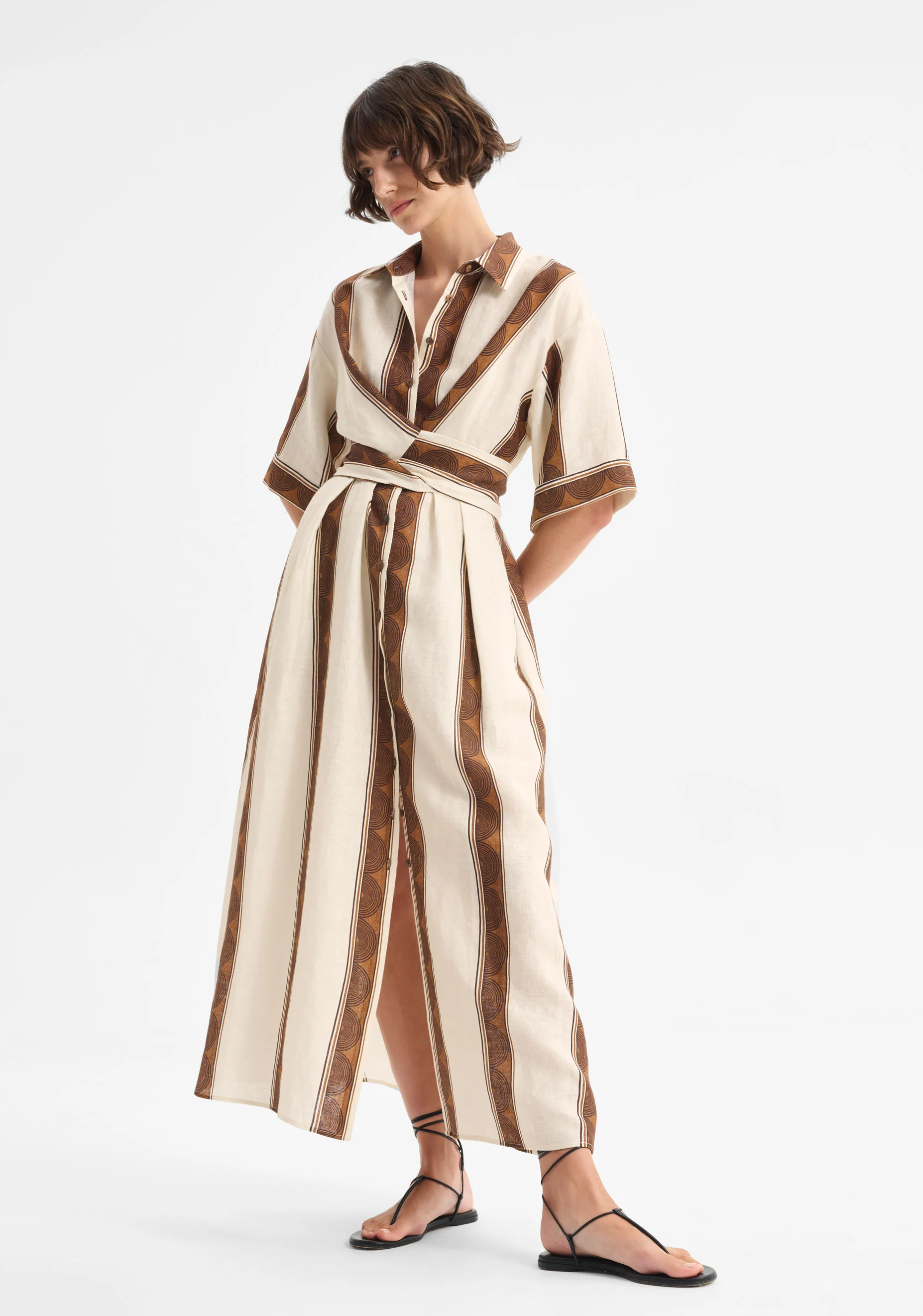 Harriet Linen Shirt Dress_Print