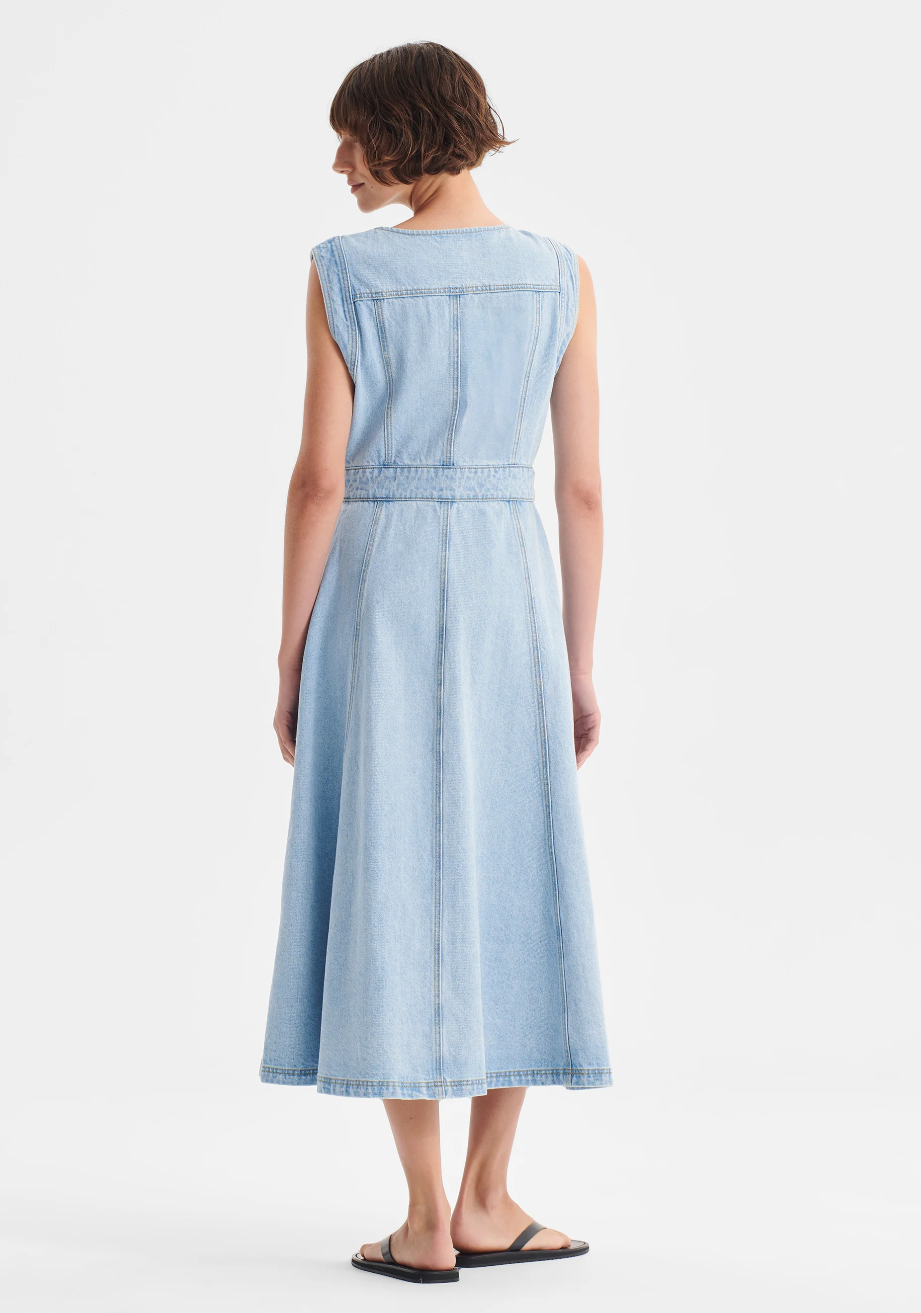 Hudson Denim Midi Dress_Blue - Image 4