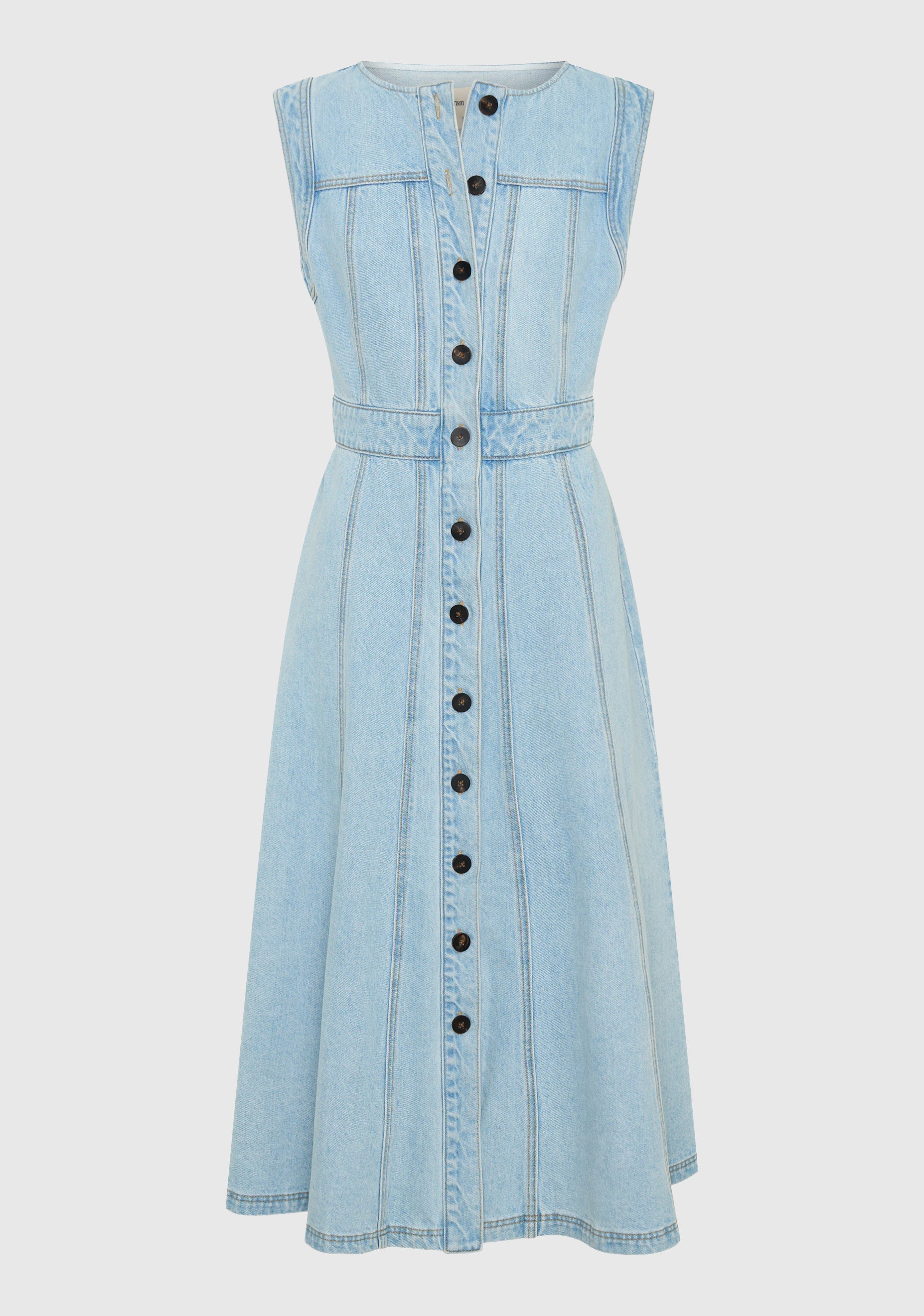 Hudson Denim Midi Dress_Blue - Image 8