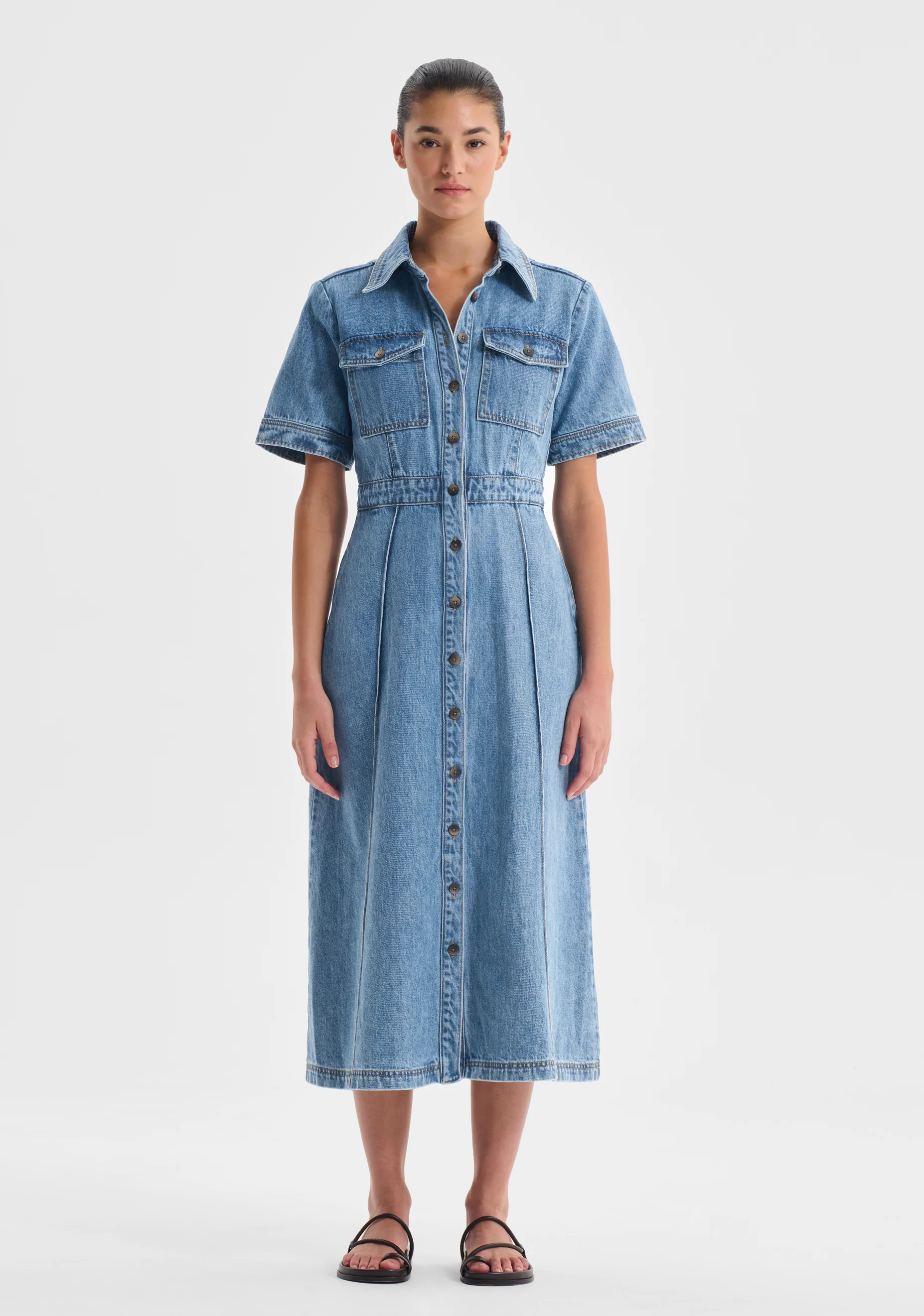 Jacque Denim Shirt Dress_Light Blue - Image 2