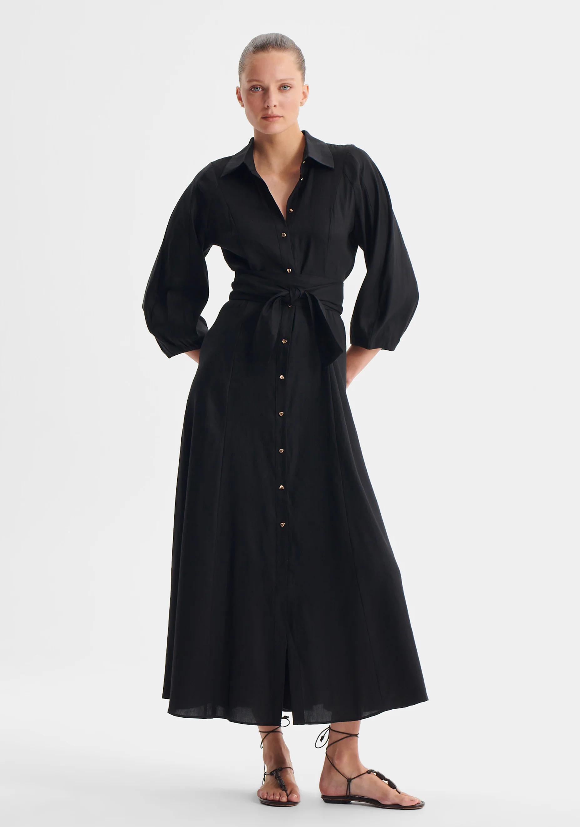 Madelyn Shirt Dress_Black