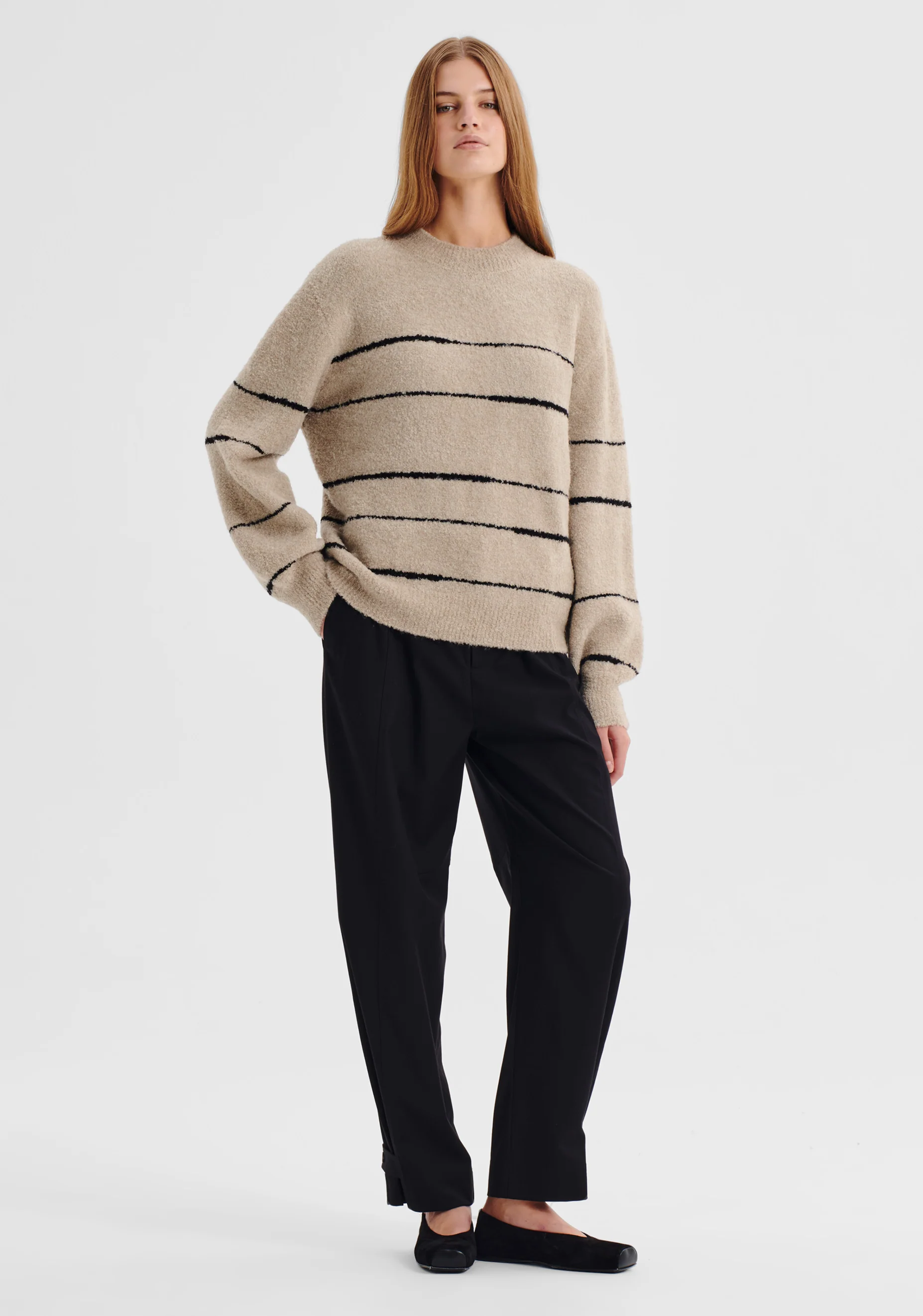 Marcelle Stripe Knit Pullover_Ecru - Image 2