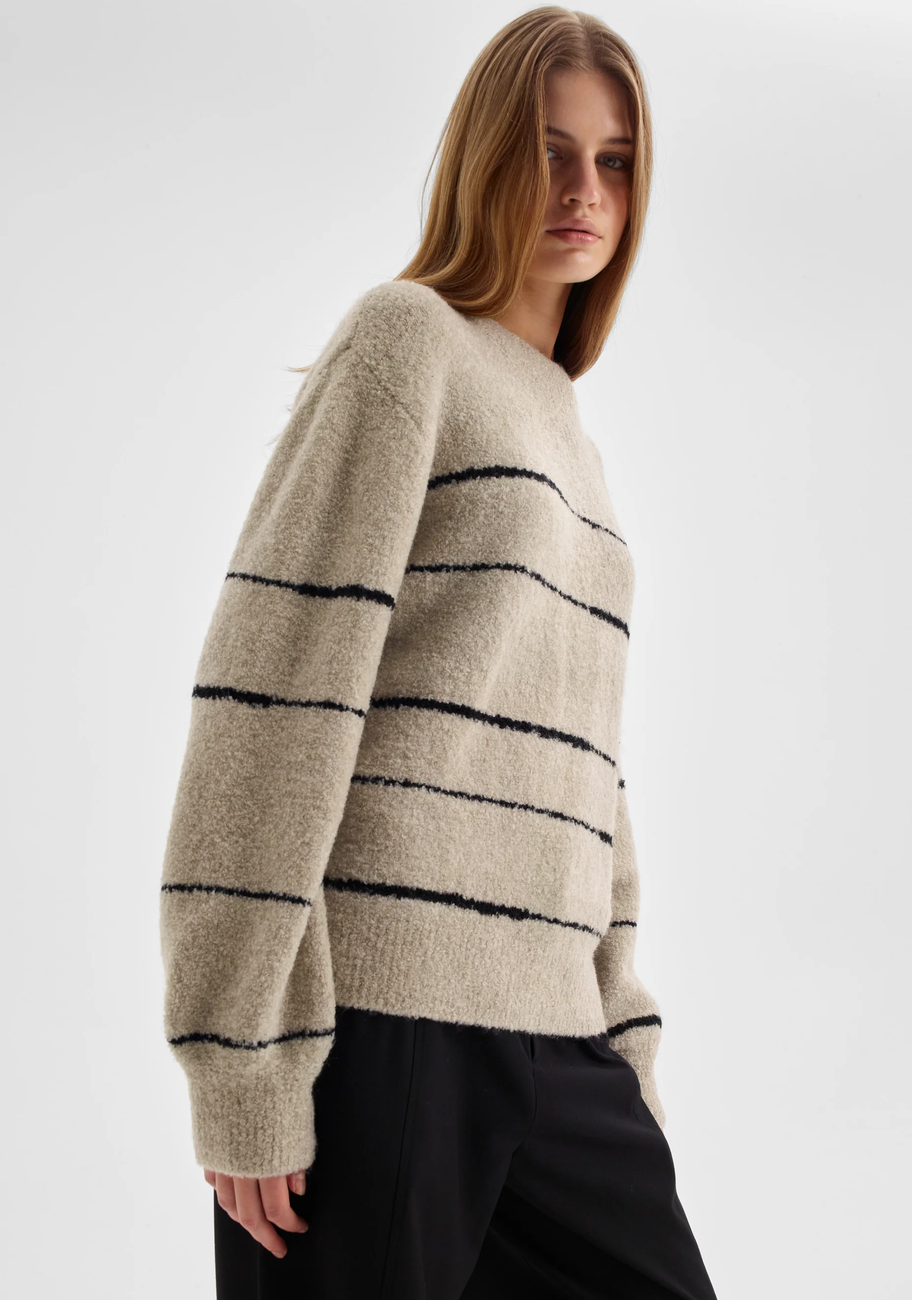 Marcelle Stripe Knit Pullover_Ecru - Image 3