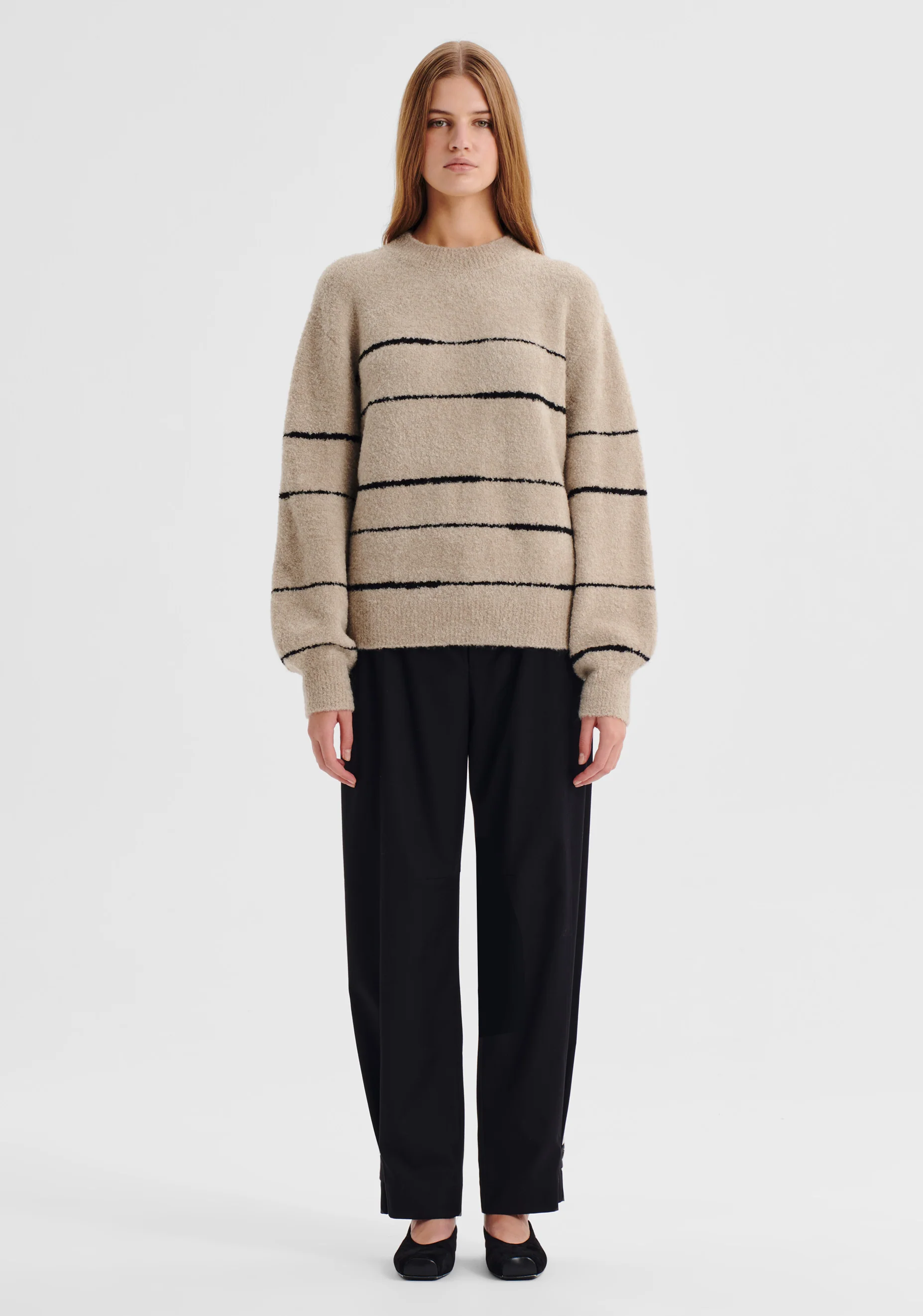 Marcelle Stripe Knit Pullover_Ecru - Image 4