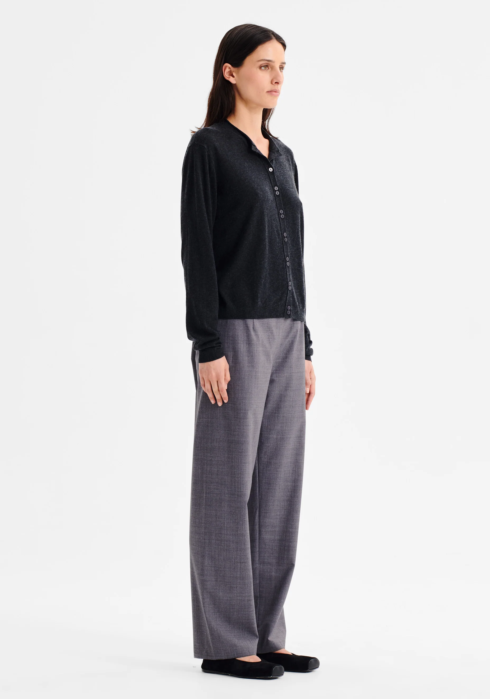 Margo Knit Cardigan_Charcoal - Image 3
