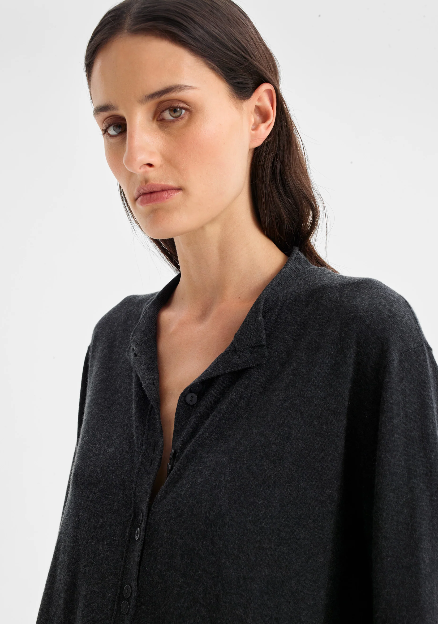 Margo Knit Cardigan_Charcoal - Image 4