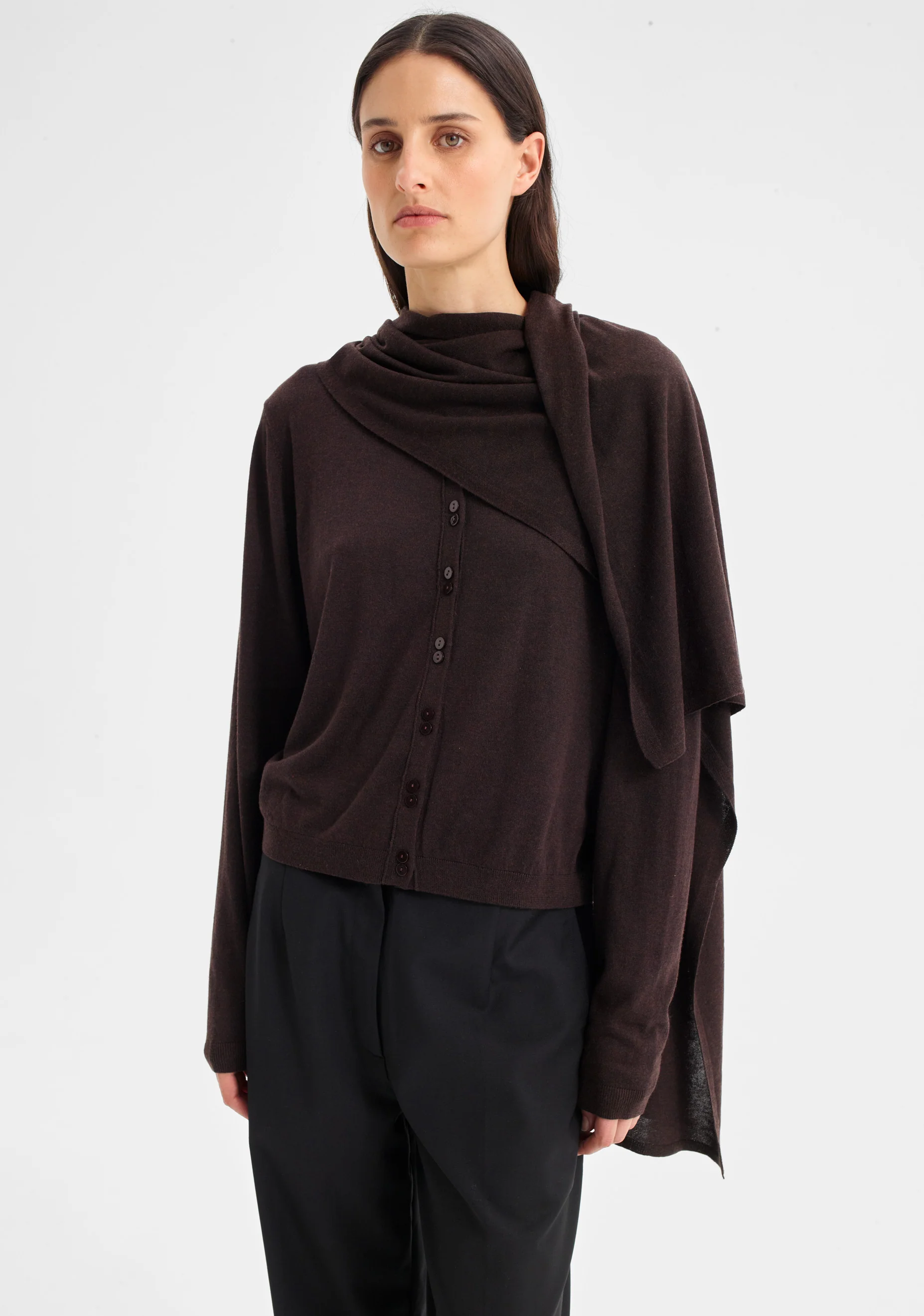 Margo Knit Scarf_Espresso - Image 2