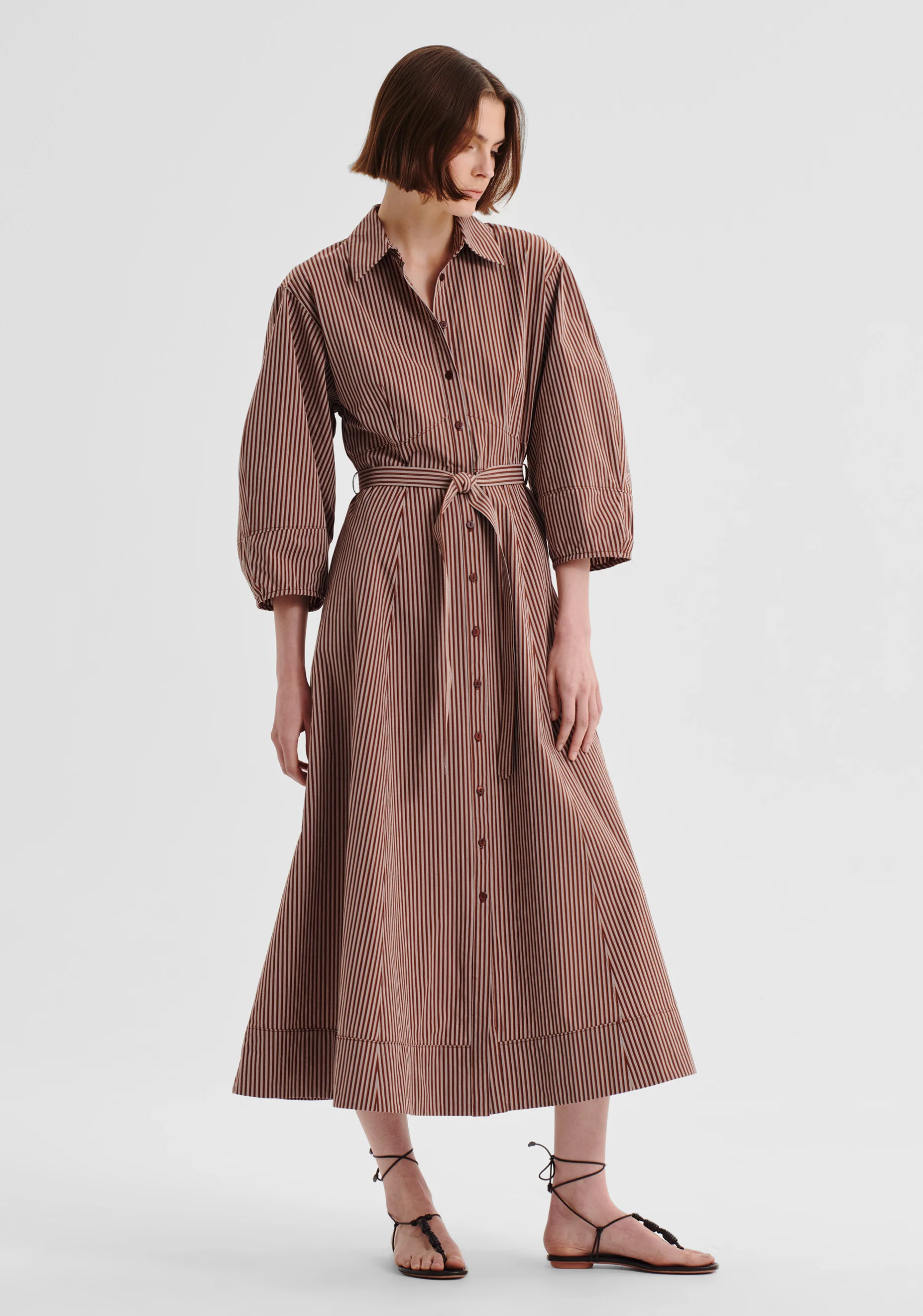 McKenna Stripe Dress_Chocolate