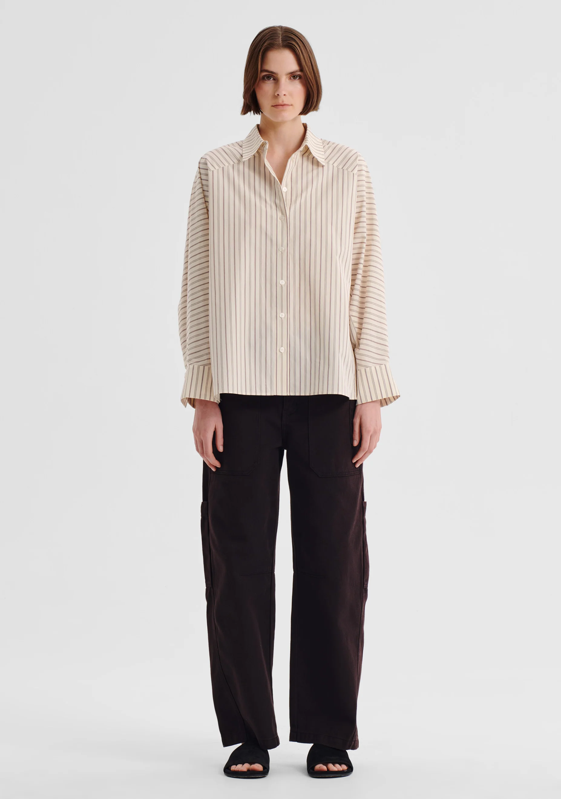 McKenna Stripe Shirt_Ecru - Image 3