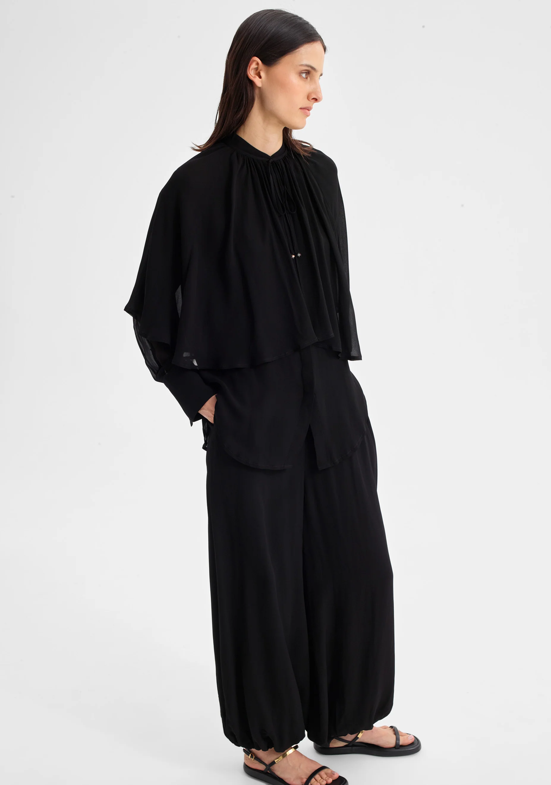 Miranda Cape Shirt_Black - Image 5