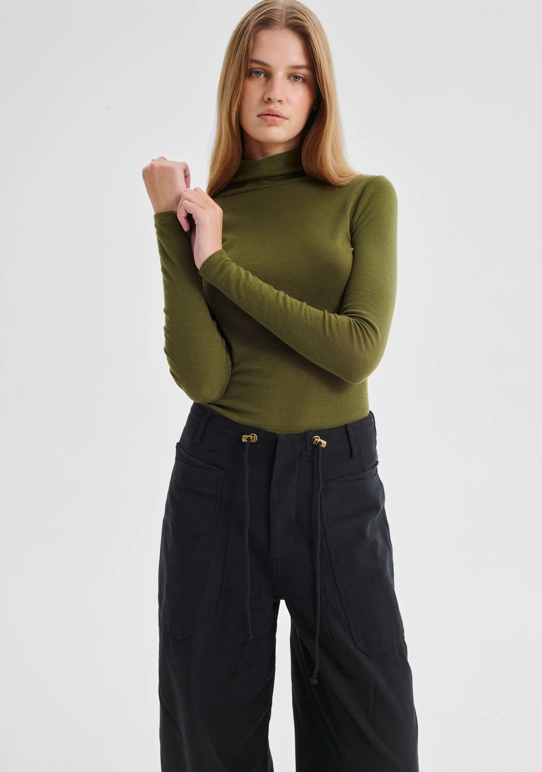 Morri Merino High Neck_Avocado