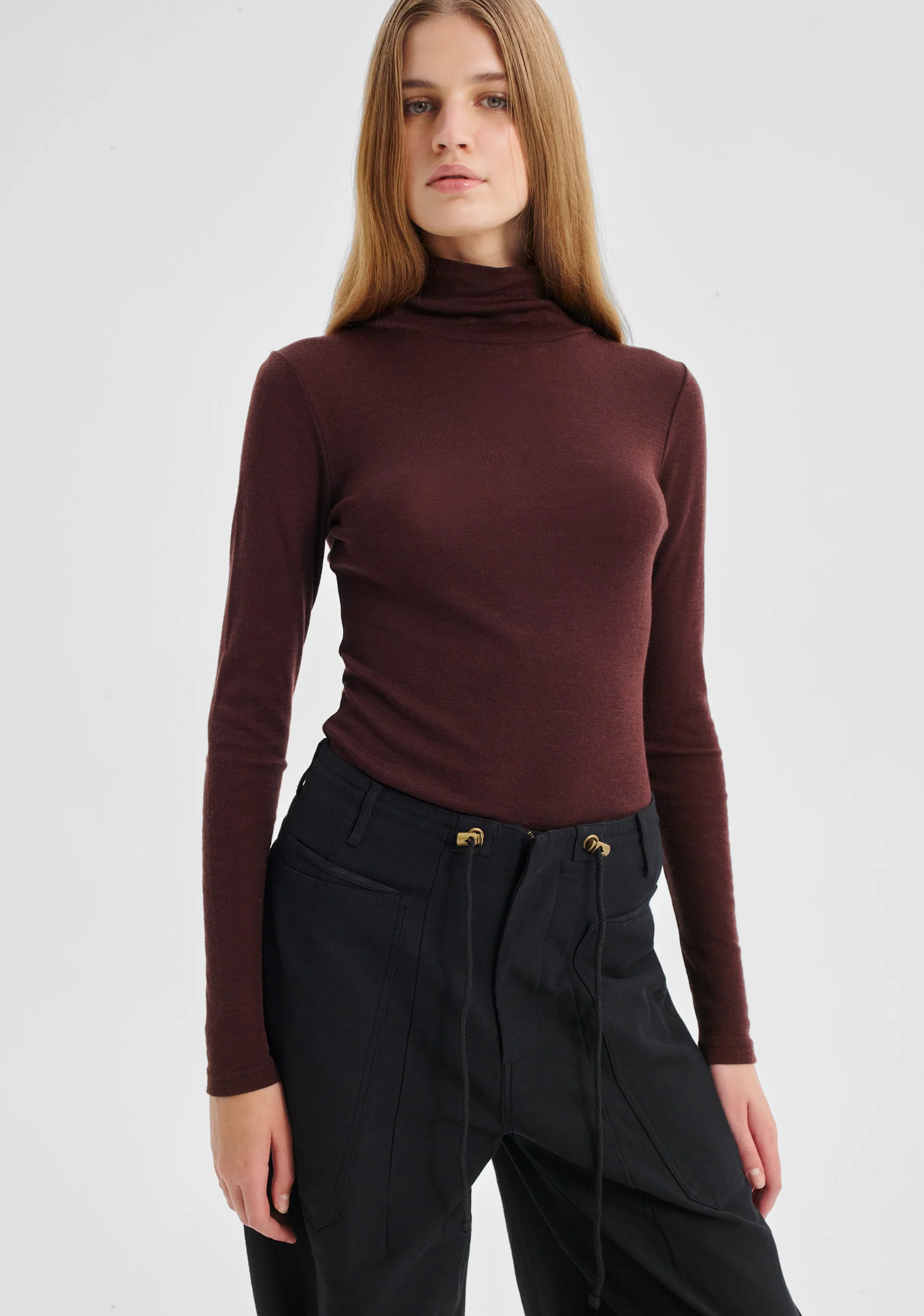 Morri Merino High Neck_Espresso - Image 3