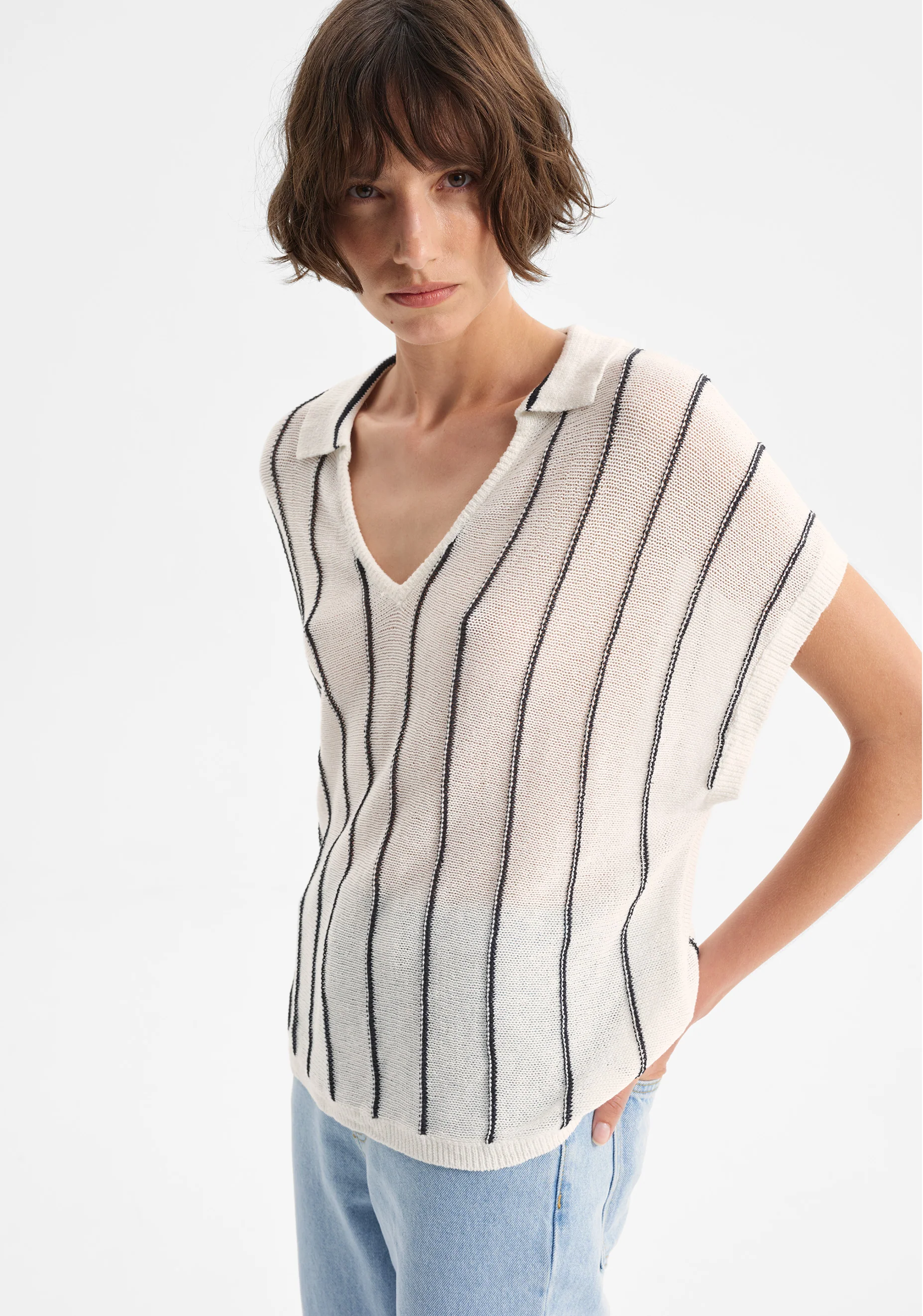 Pippa Knit Polo_Stripe - Image 5