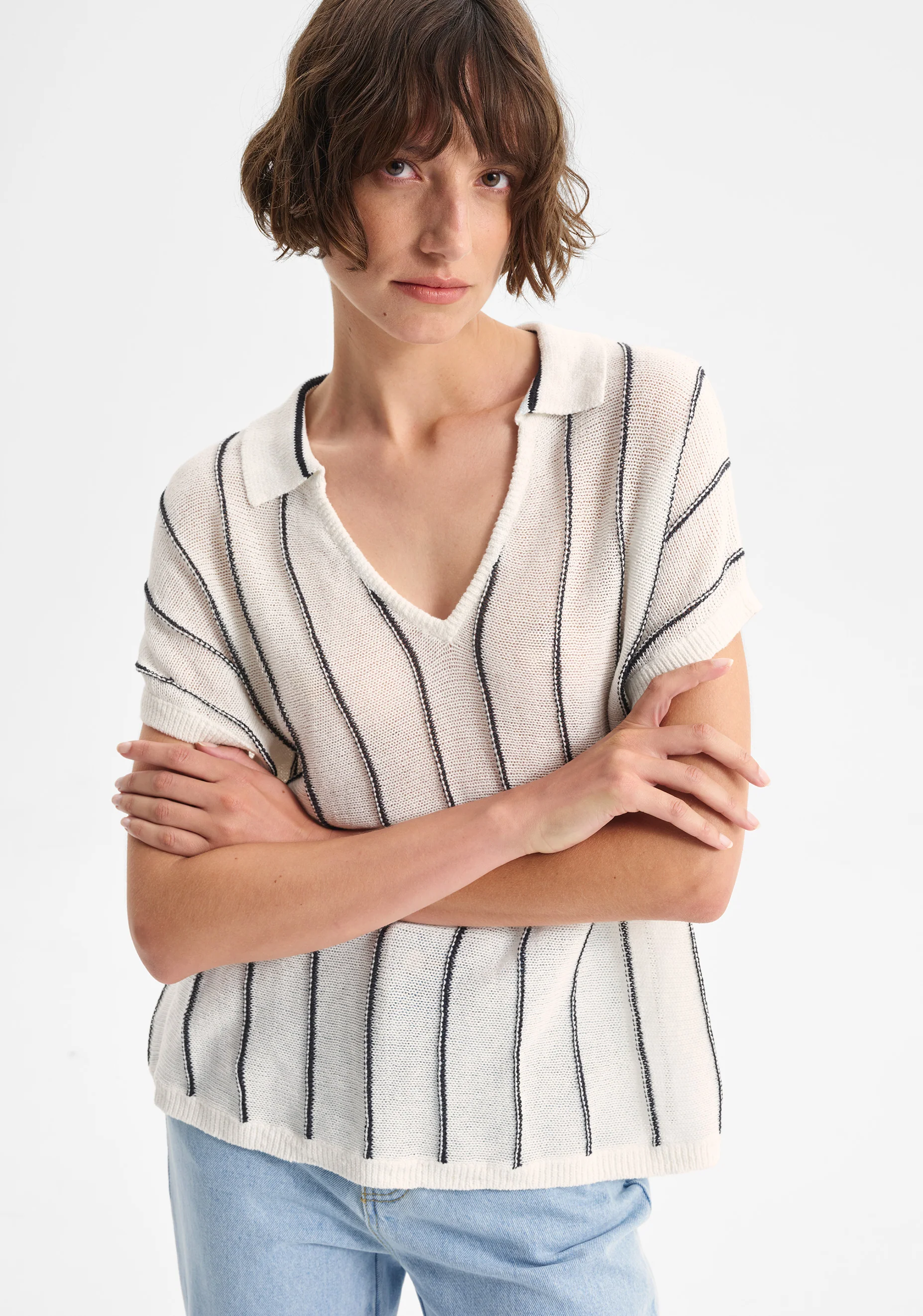 Pippa Knit Polo_Stripe - Image 6