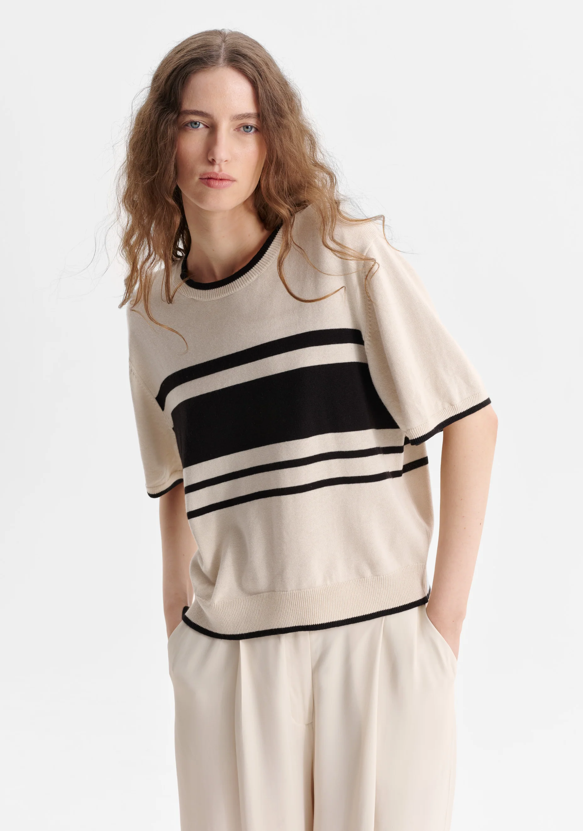 Regatta Knit Tee_Black/Ecru - Image 4