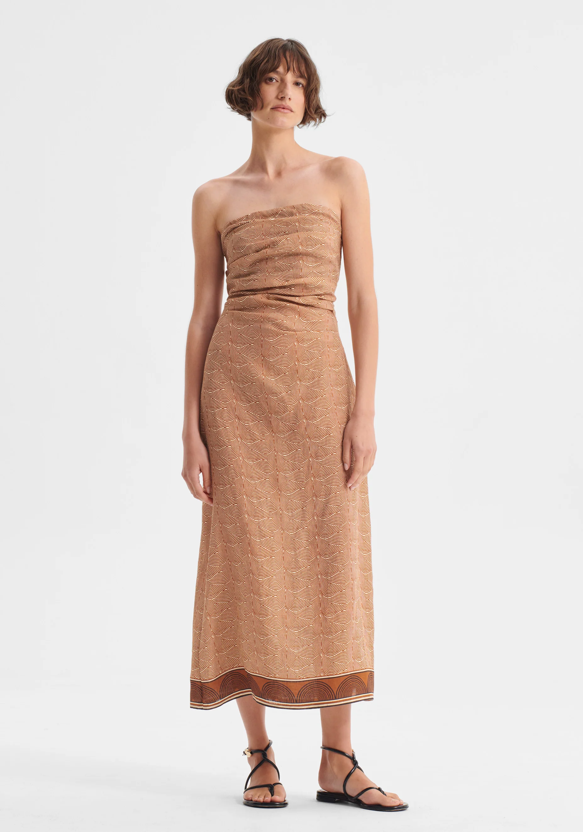Rio Linen Strapless Dress_Print