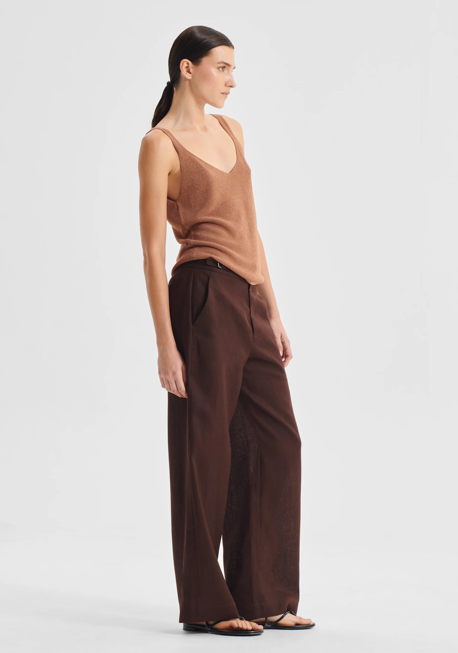 Sonny Linen Pant_Chocolate - Image 3
