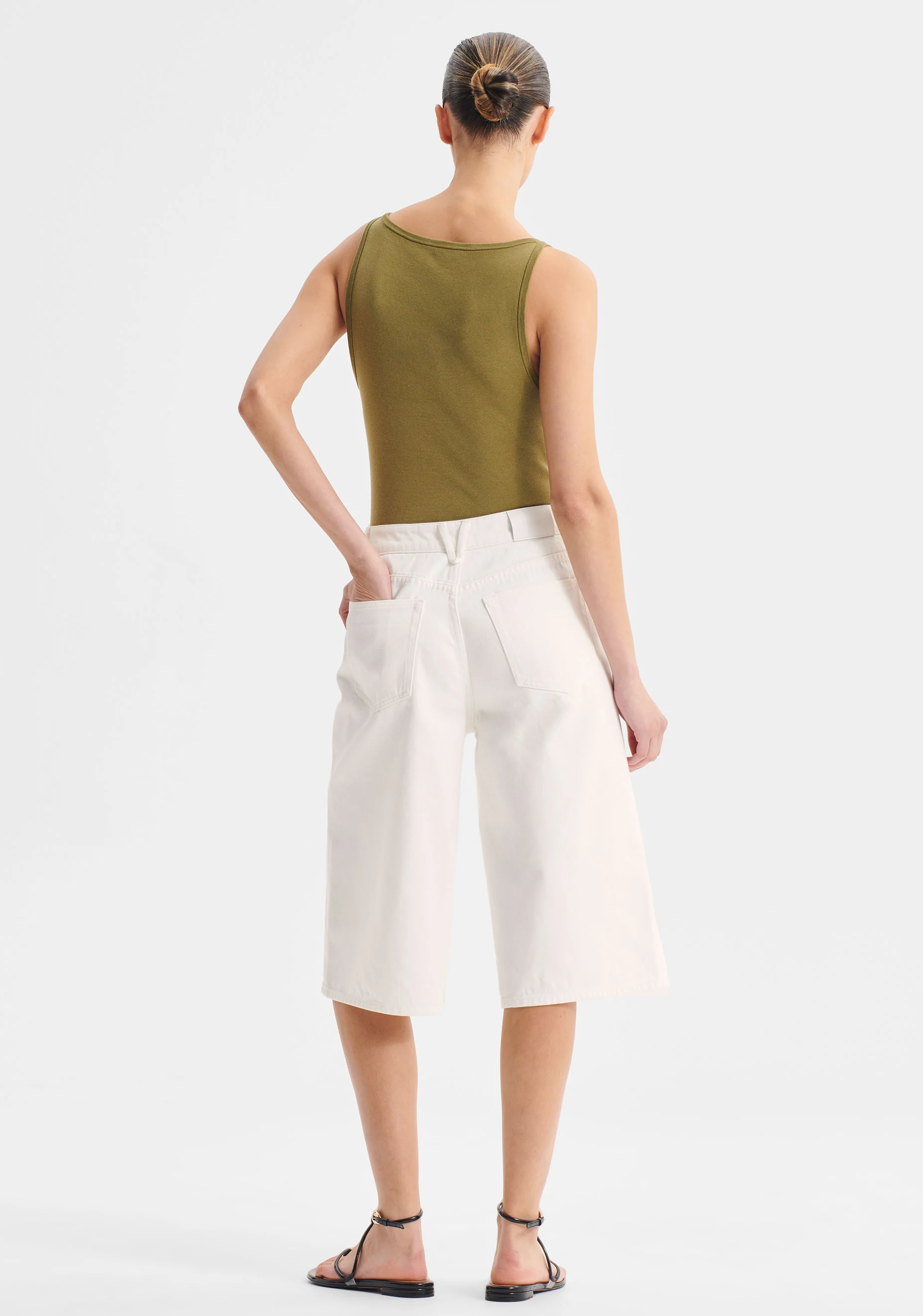 Spencer Denim Bermuda Short_White - Image 5