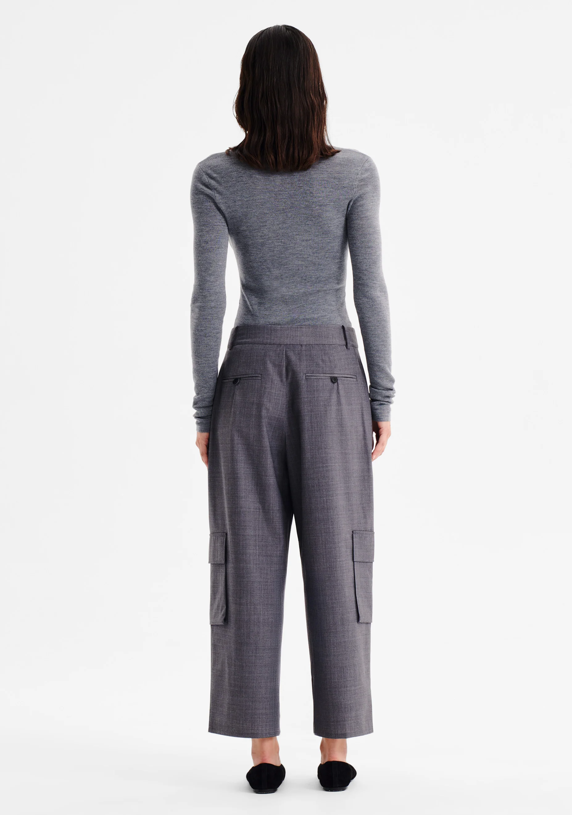 Talia L/S Merino Knit Top_Grey Marl - Image 6