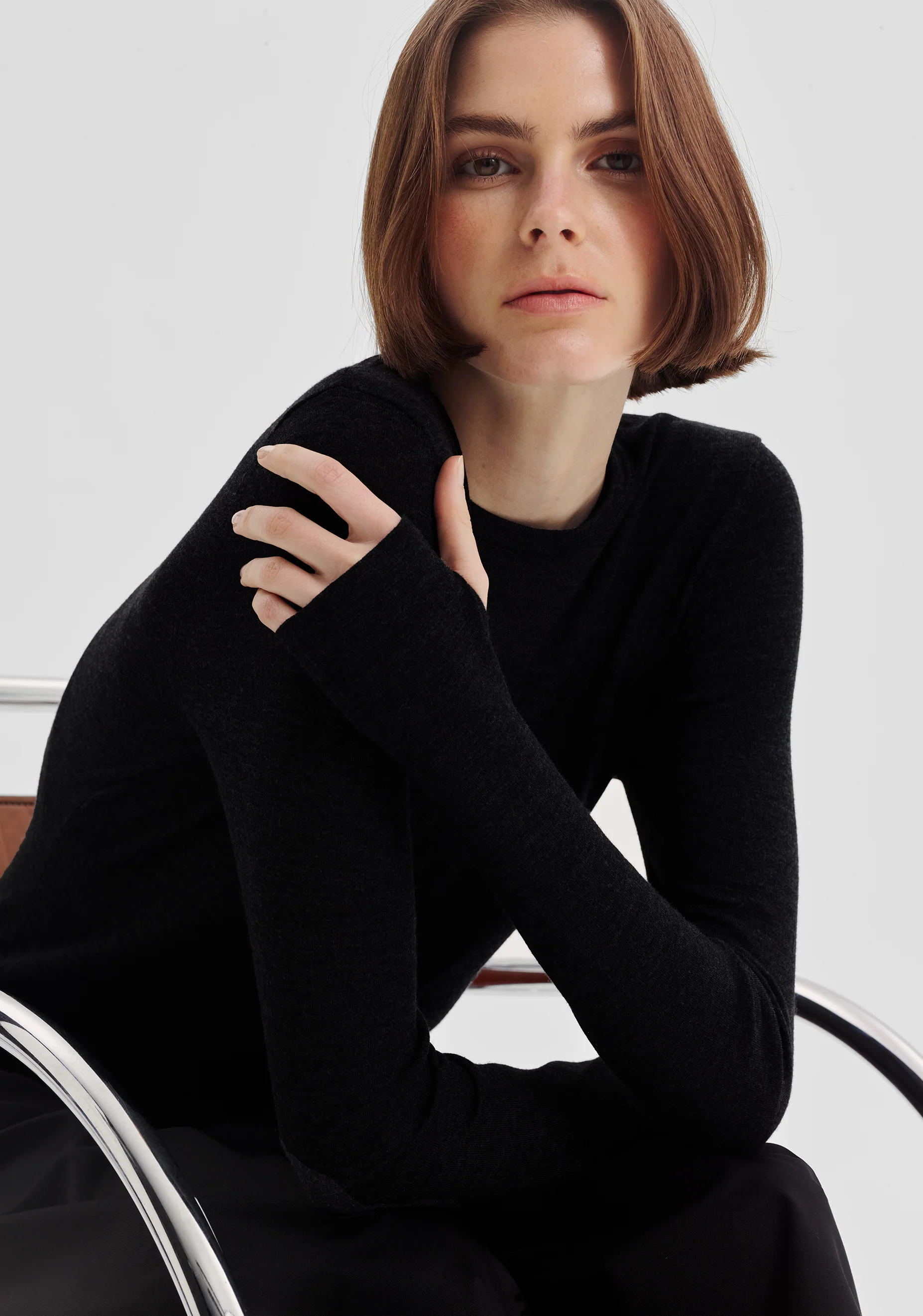 Theodore Fine Merino Knit Top_Black - Image 3