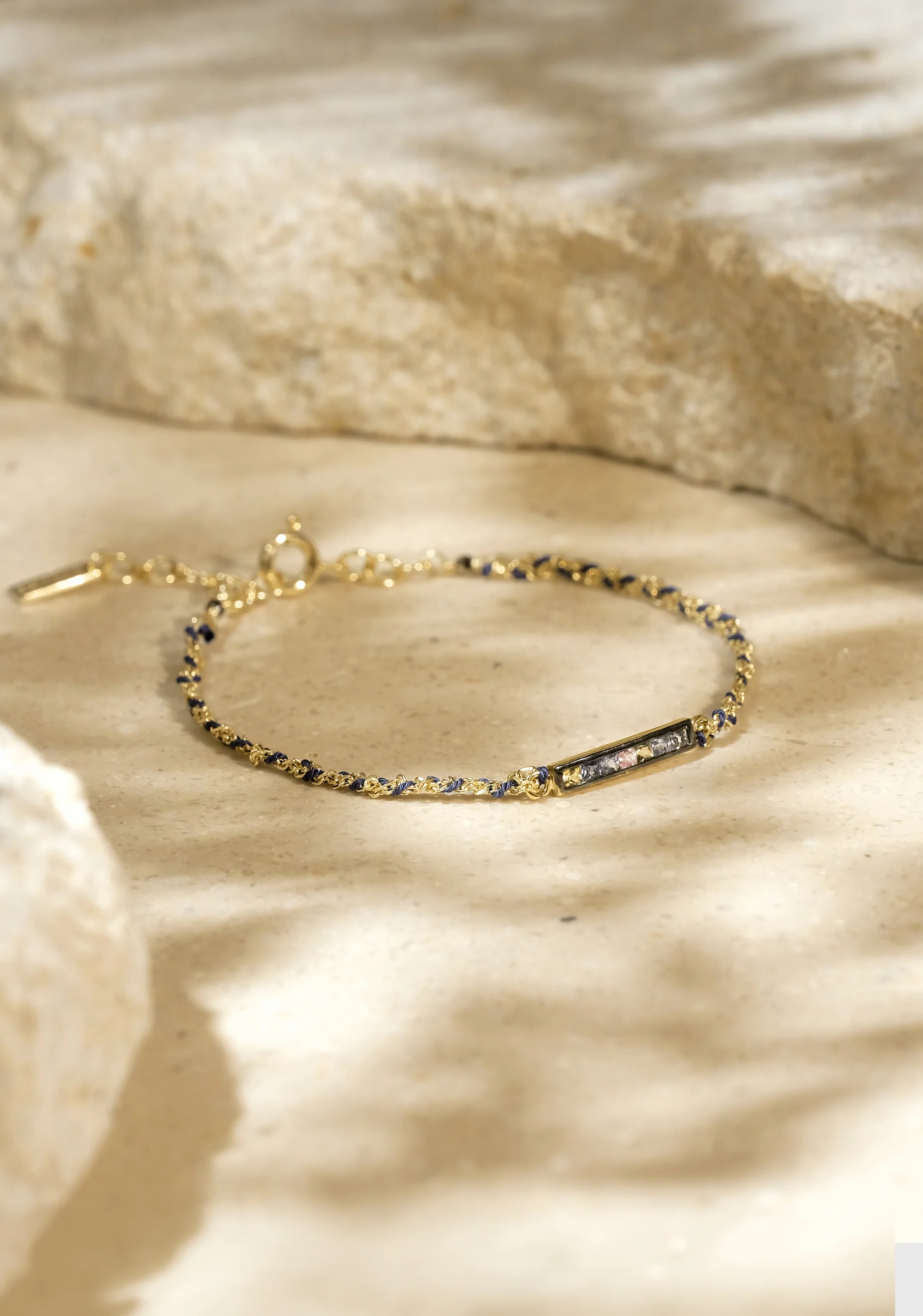 Twine Bracelet Gold_Navy - Image 2