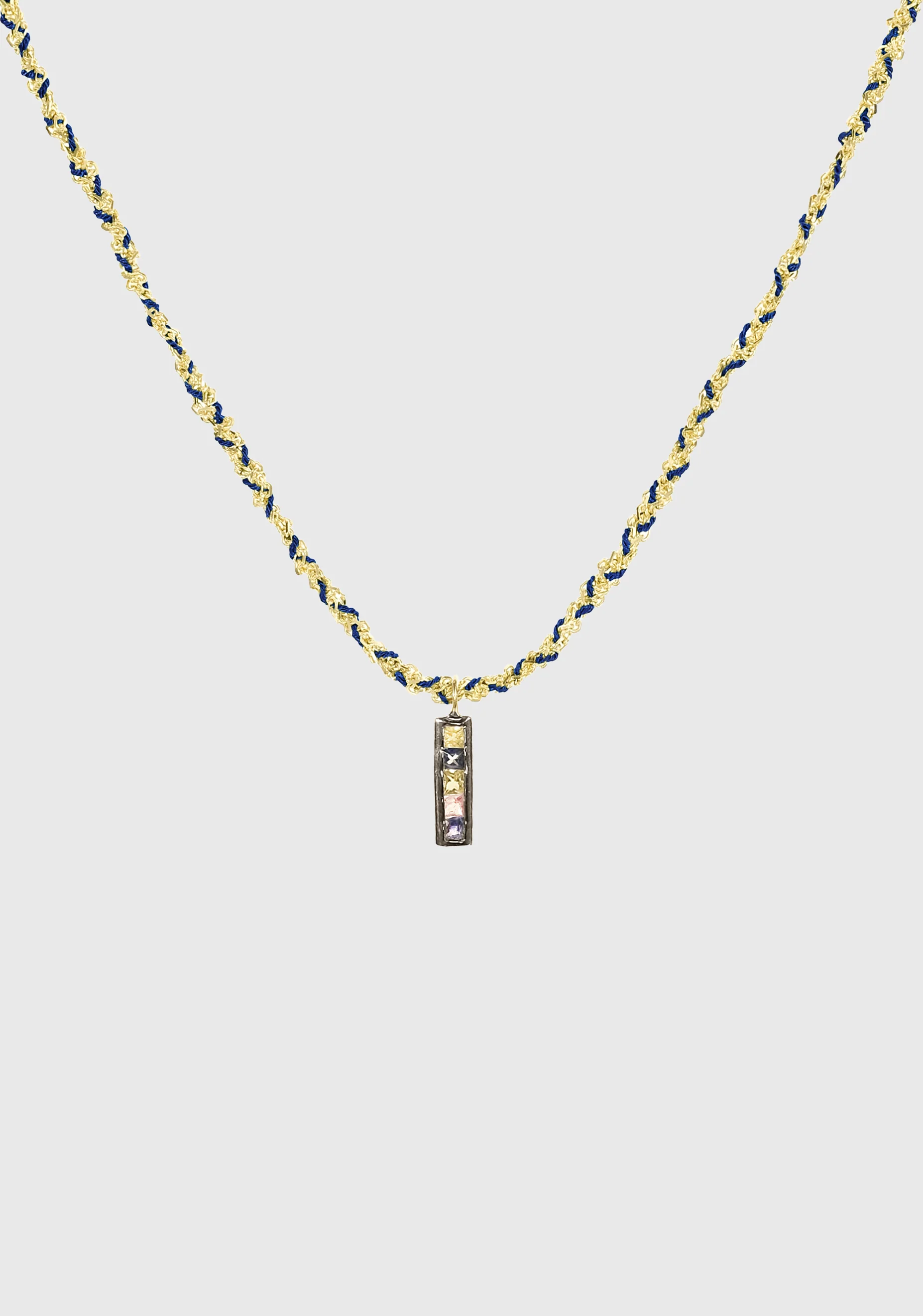 Twine Necklace Gold_Navy