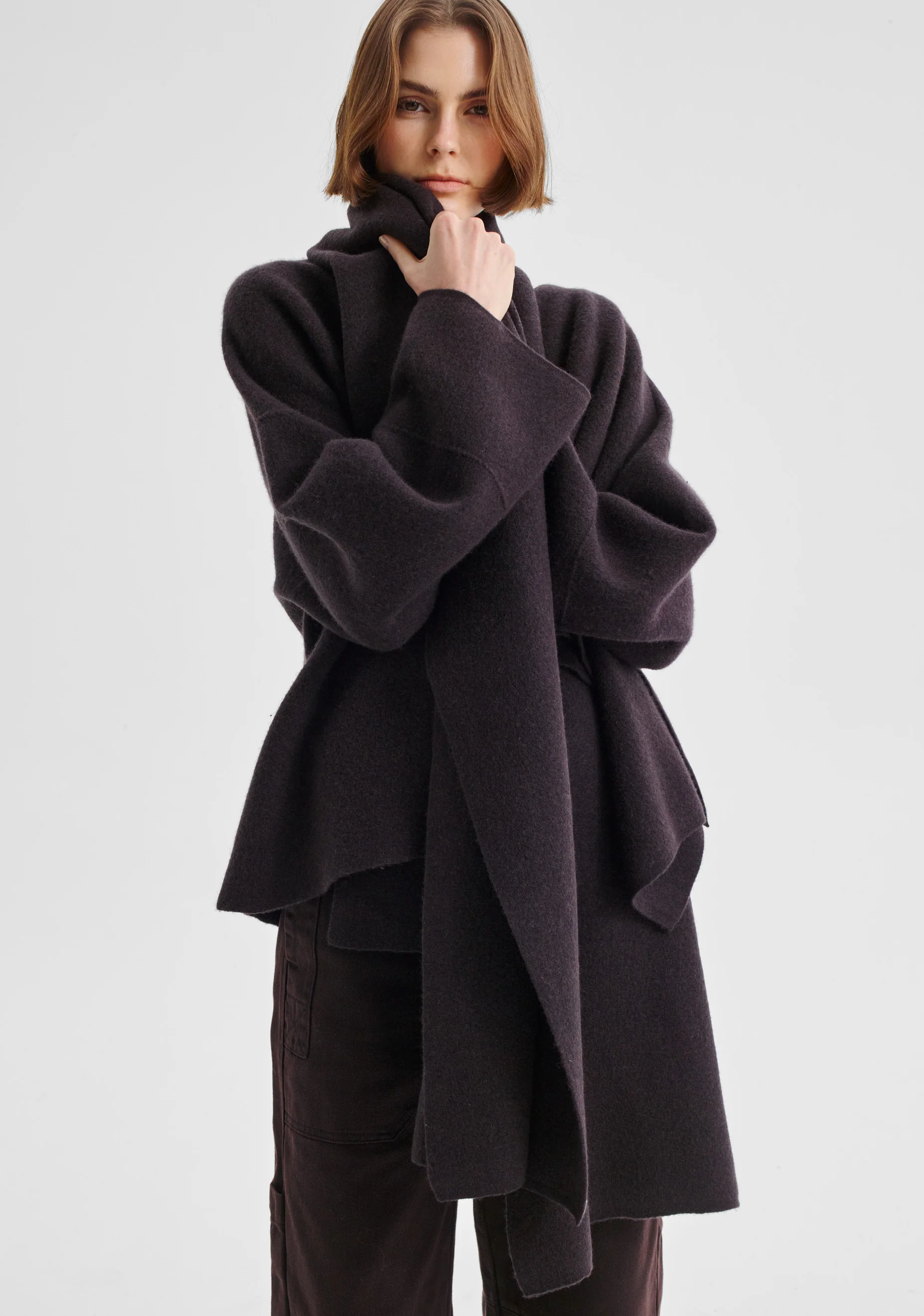 Valerie Knit Wrap Jacket_Espresso - Image 7