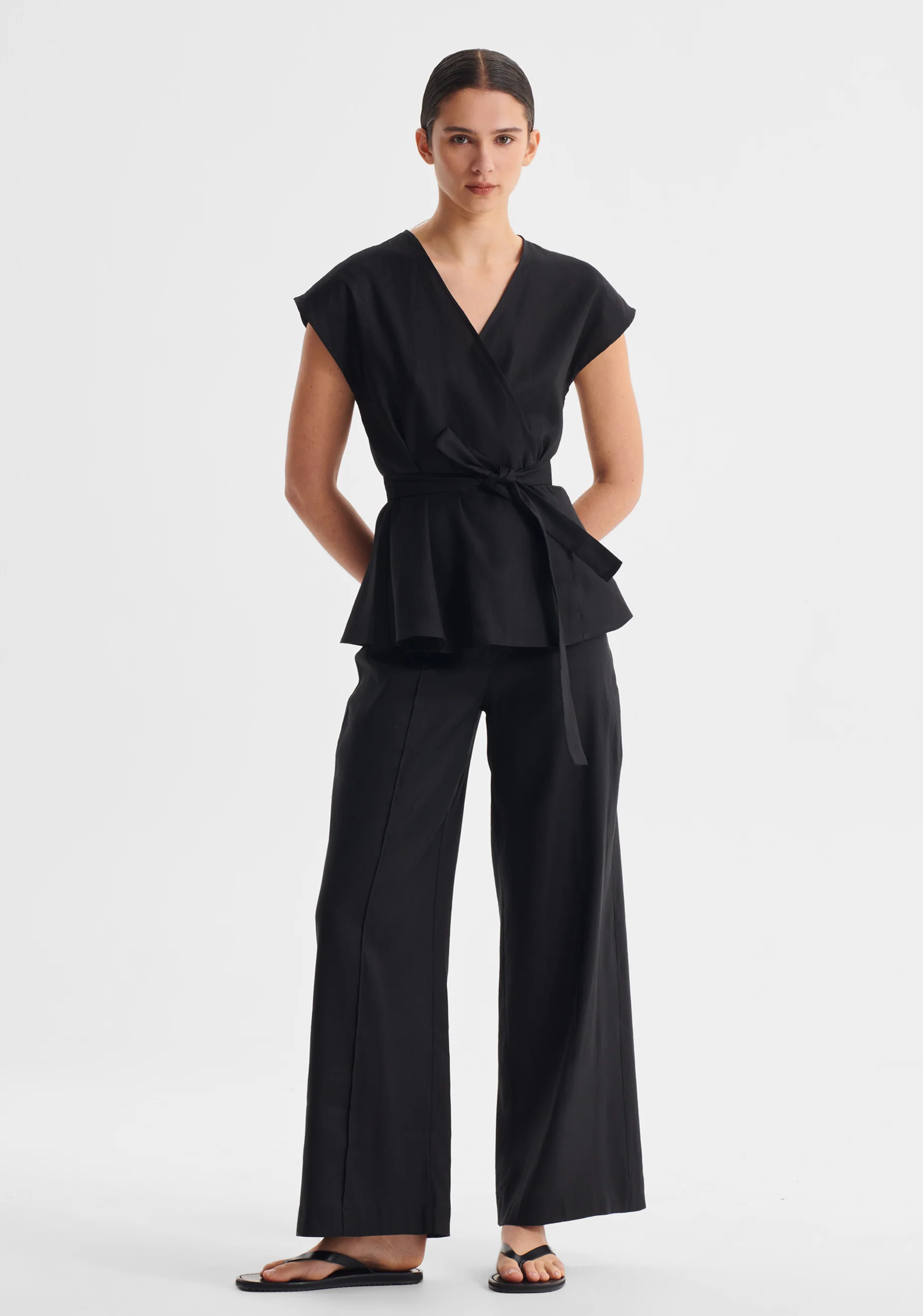Victoria Pintuck Pant_Black - Image 2
