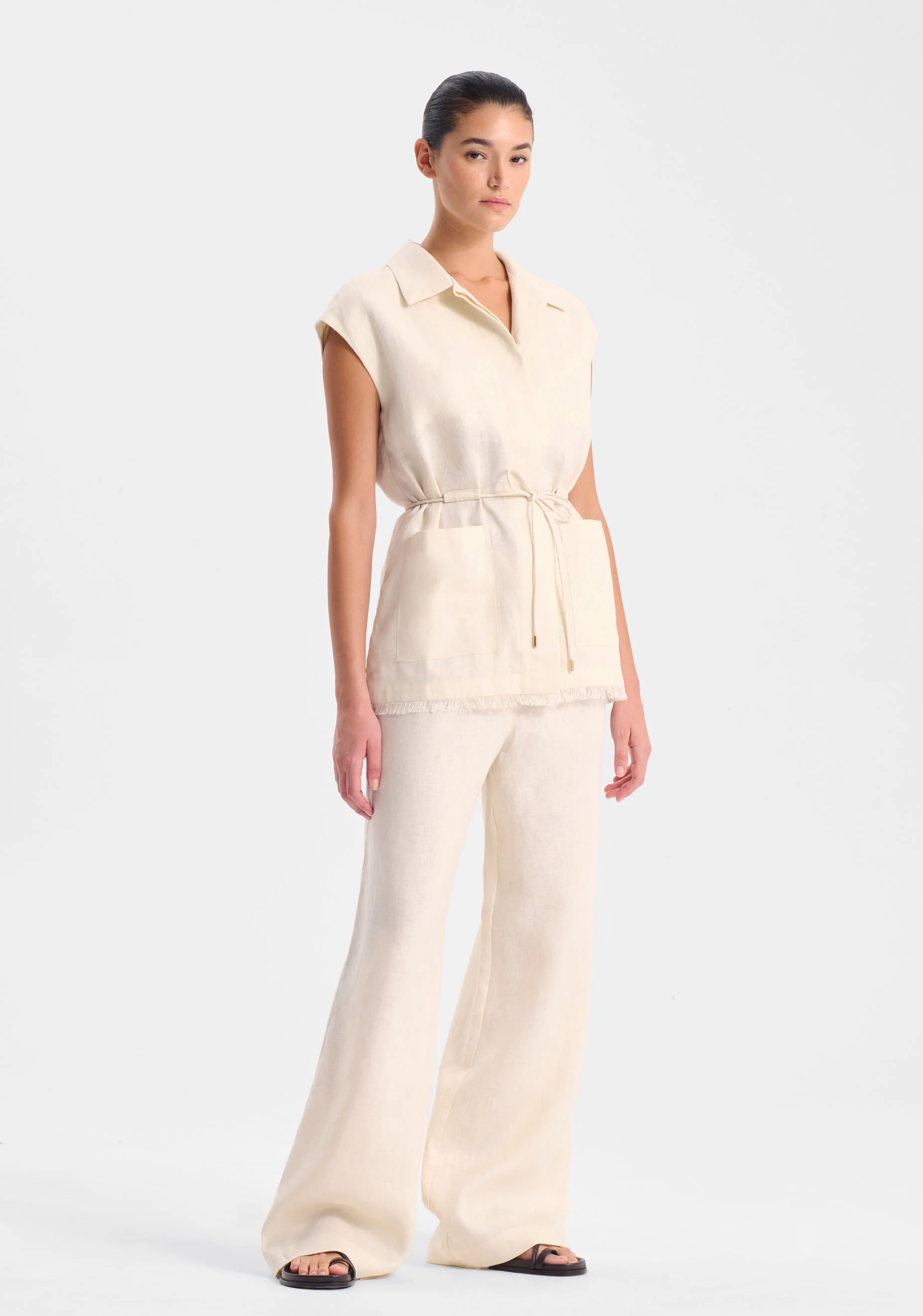 Yasmin Linen Pant_Ecru - Image 3