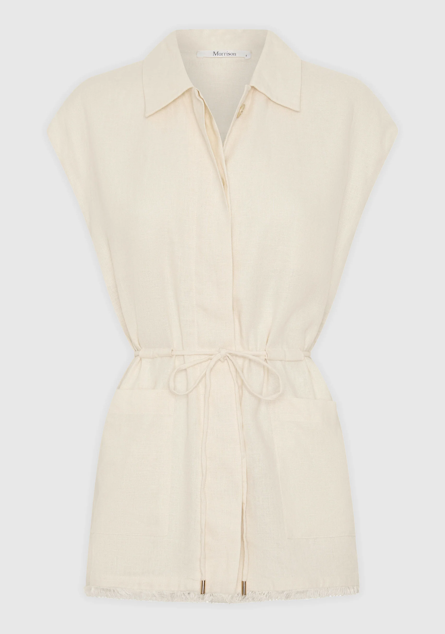 Yasmin Linen Vest_Ecru - Image 6